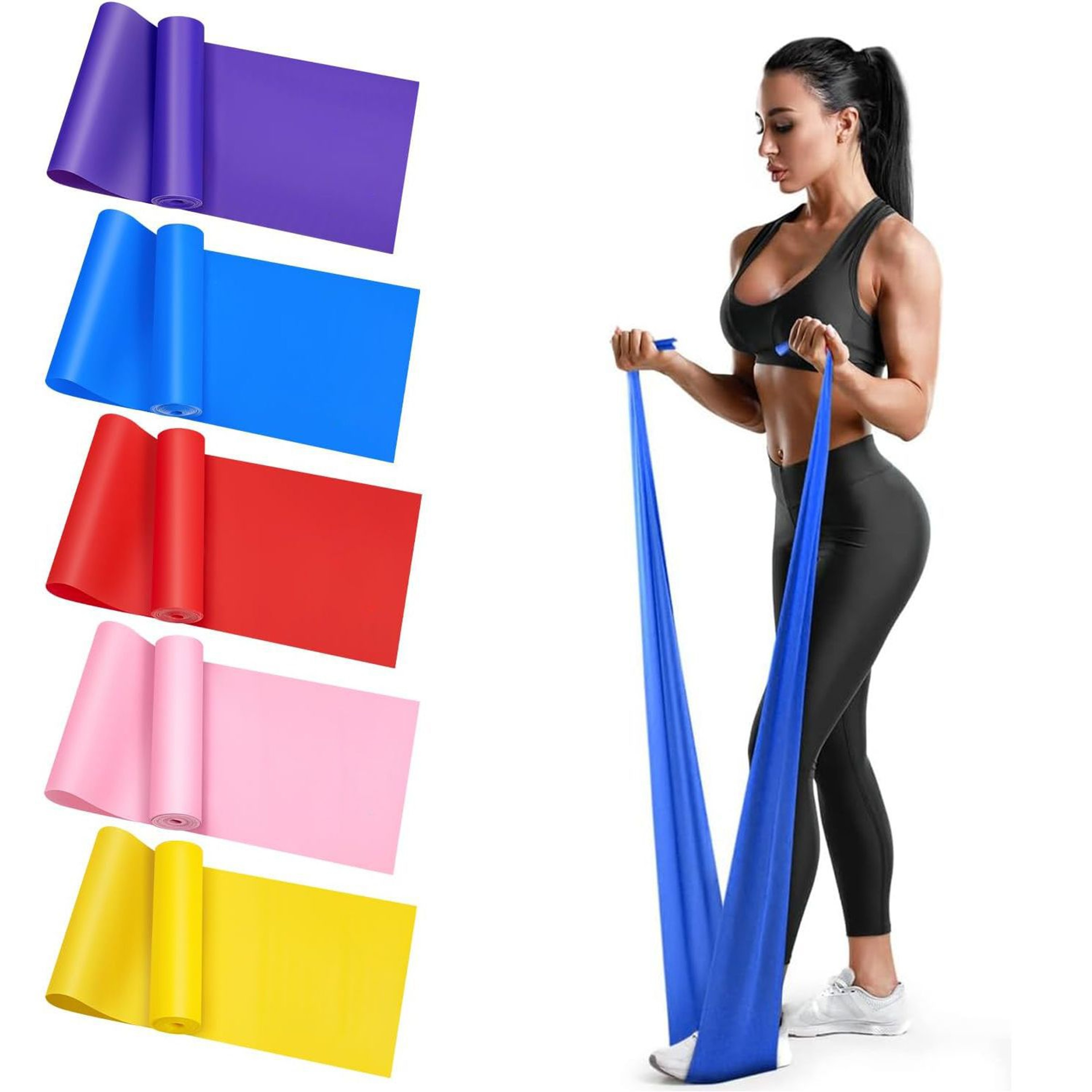 Long Training Stretch Bands For Physical Therapy Yoga Pilates Resistance Band Home Gym Lower Body S 0