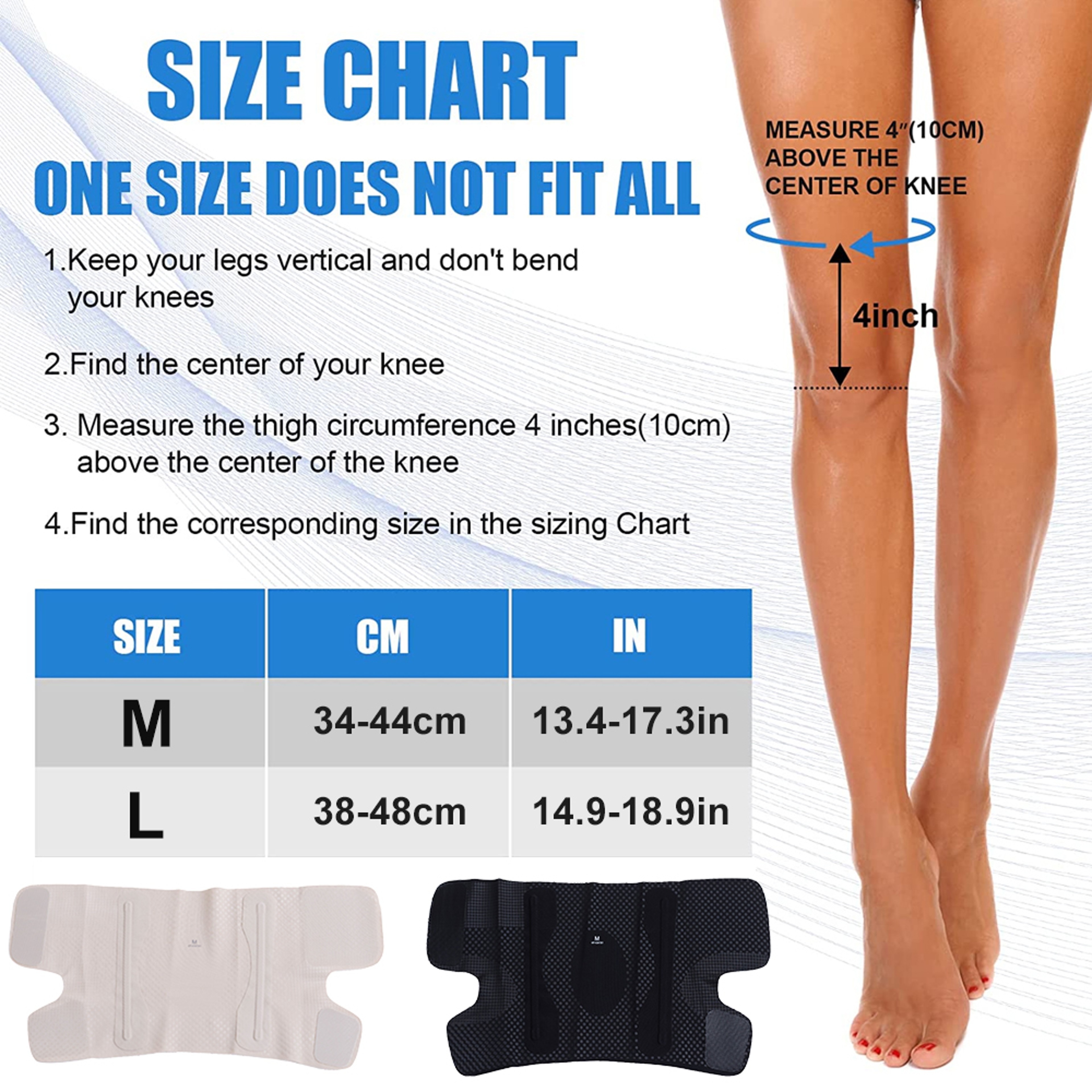 Compression Sleeve Support with Side Stabilizers, Lightweight & Breathable Knee Brace Men Women Injury Recover Support – view 6