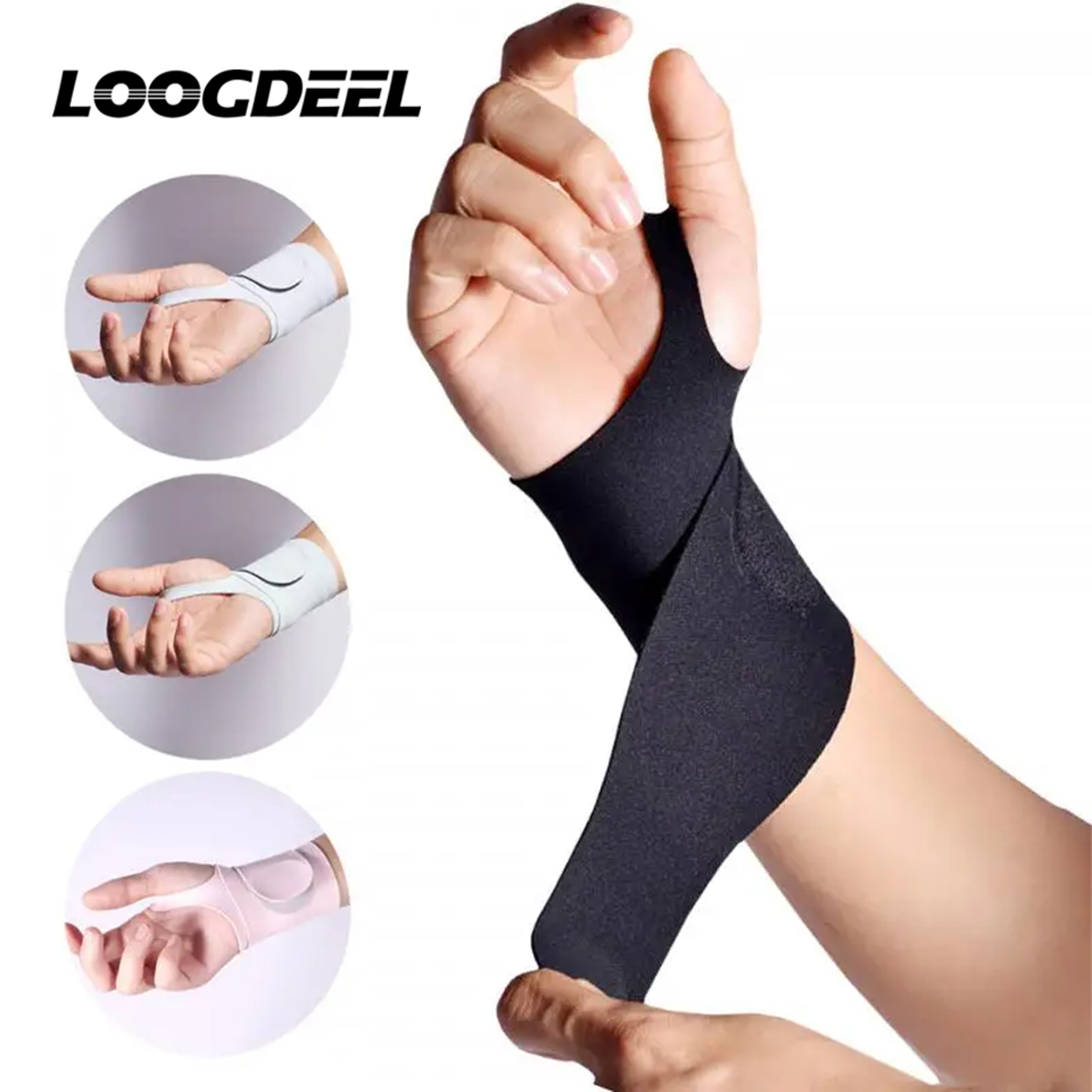 Thin Compression Wrist Brace Guard, Exercise Support for Sprain Tendon Pain, Adjustable for Men Women – view 1