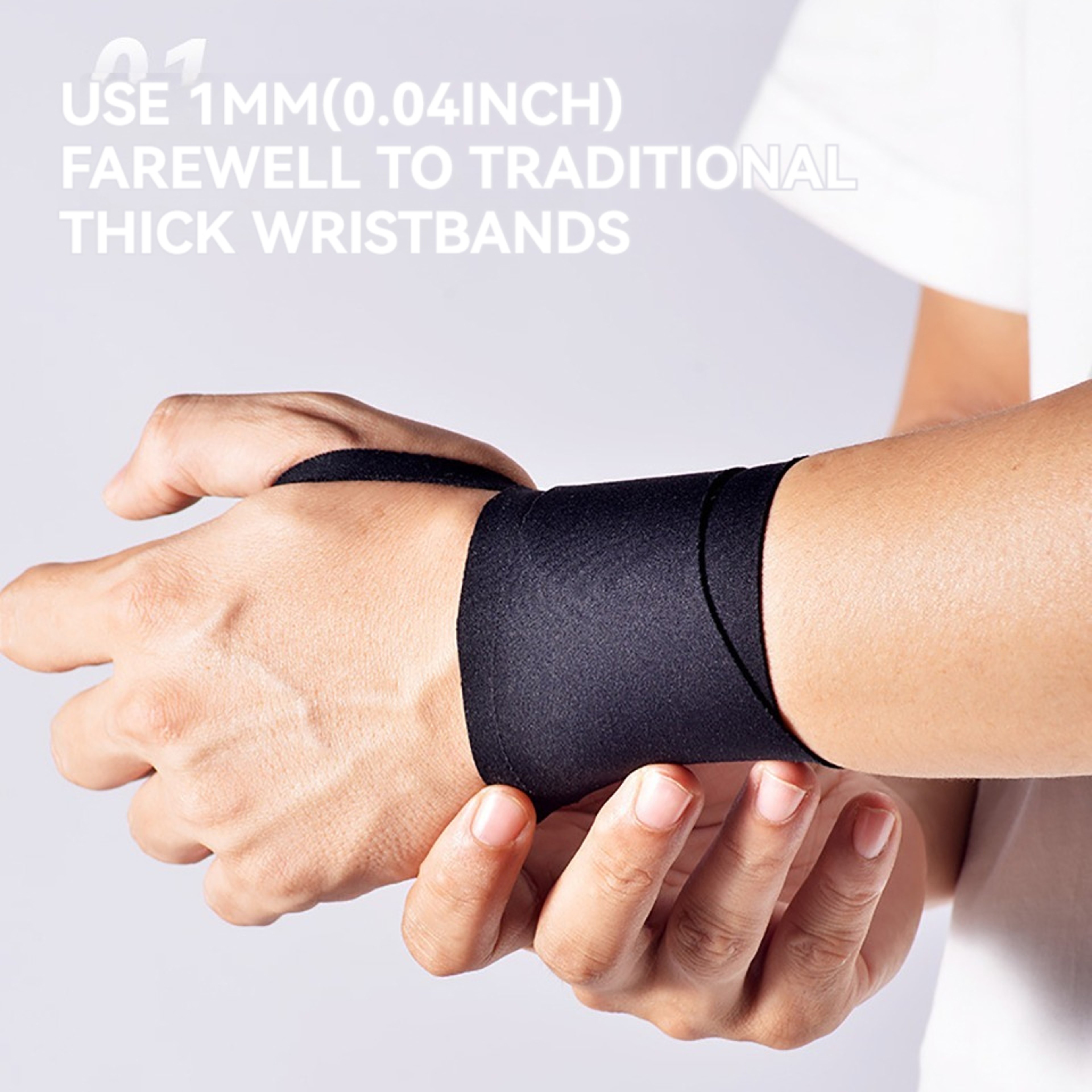 Thin Compression Wrist Brace Guard, Exercise Support for Sprain Tendon Pain, Adjustable for Men Women – view 2