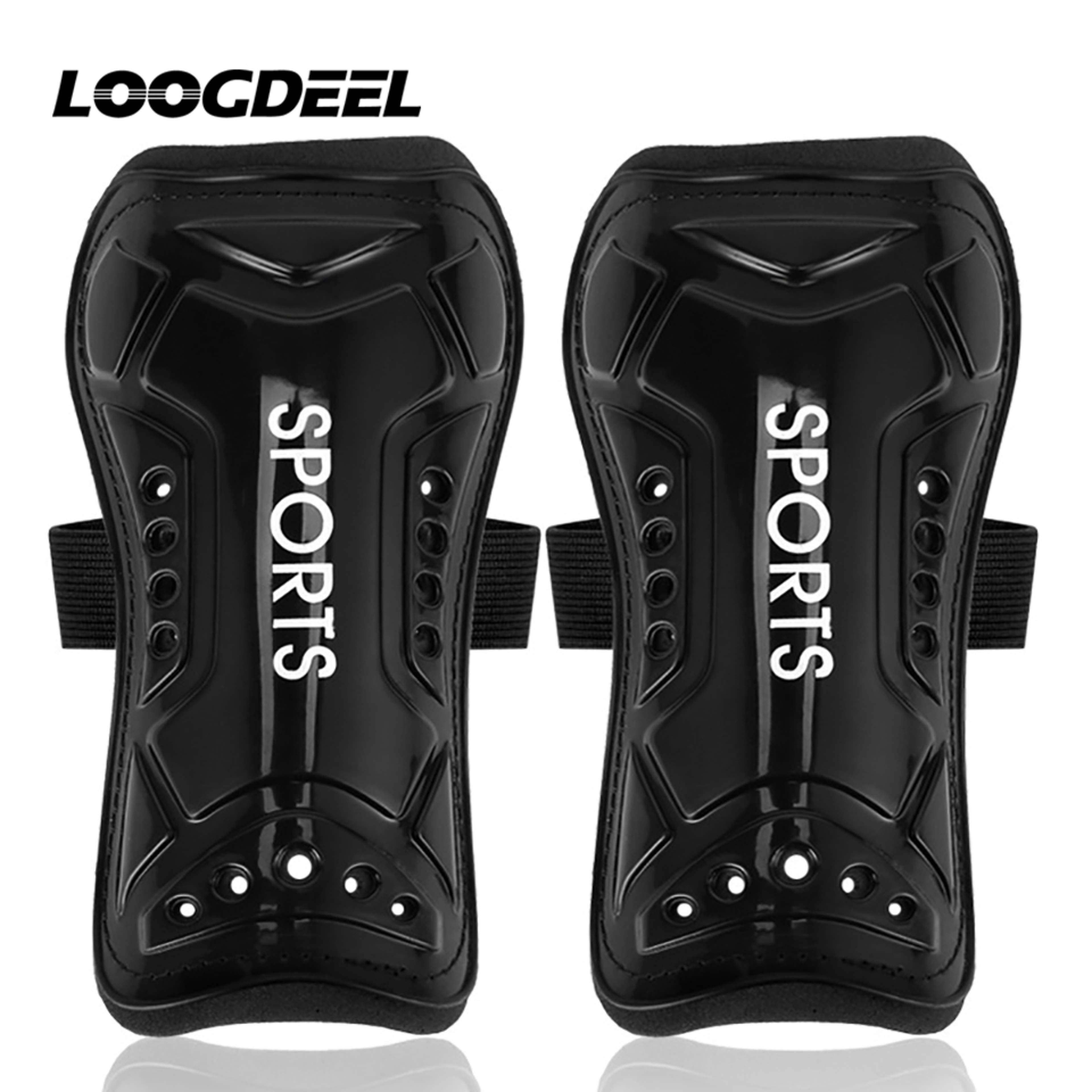 Children Football Calf Protection, Youth Adults Soccer Shin Guards, Leg Pads with Shin Support Straps – view 1