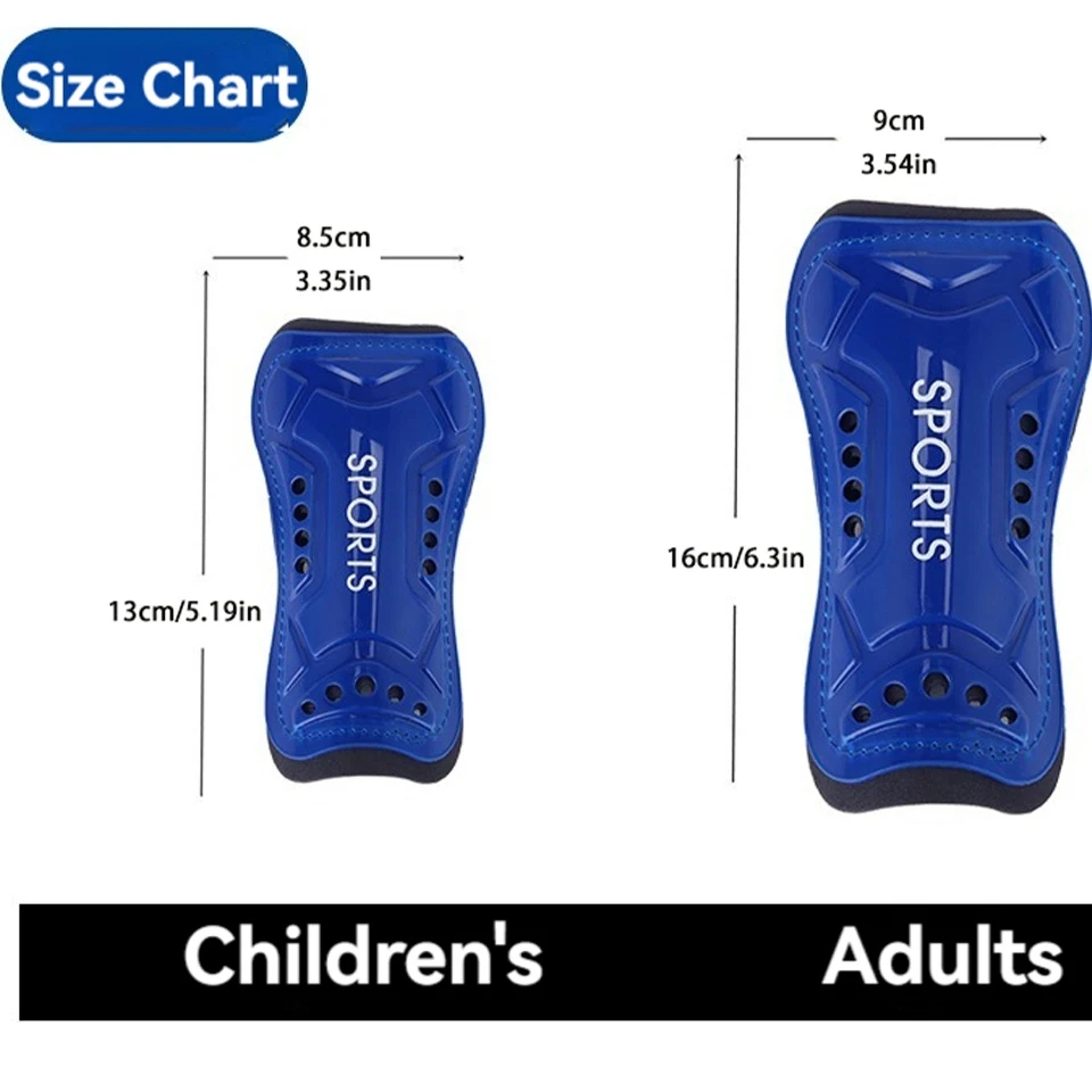 Children Football Calf Protection, Youth Adults Soccer Shin Guards, Leg Pads with Shin Support Straps – view 2