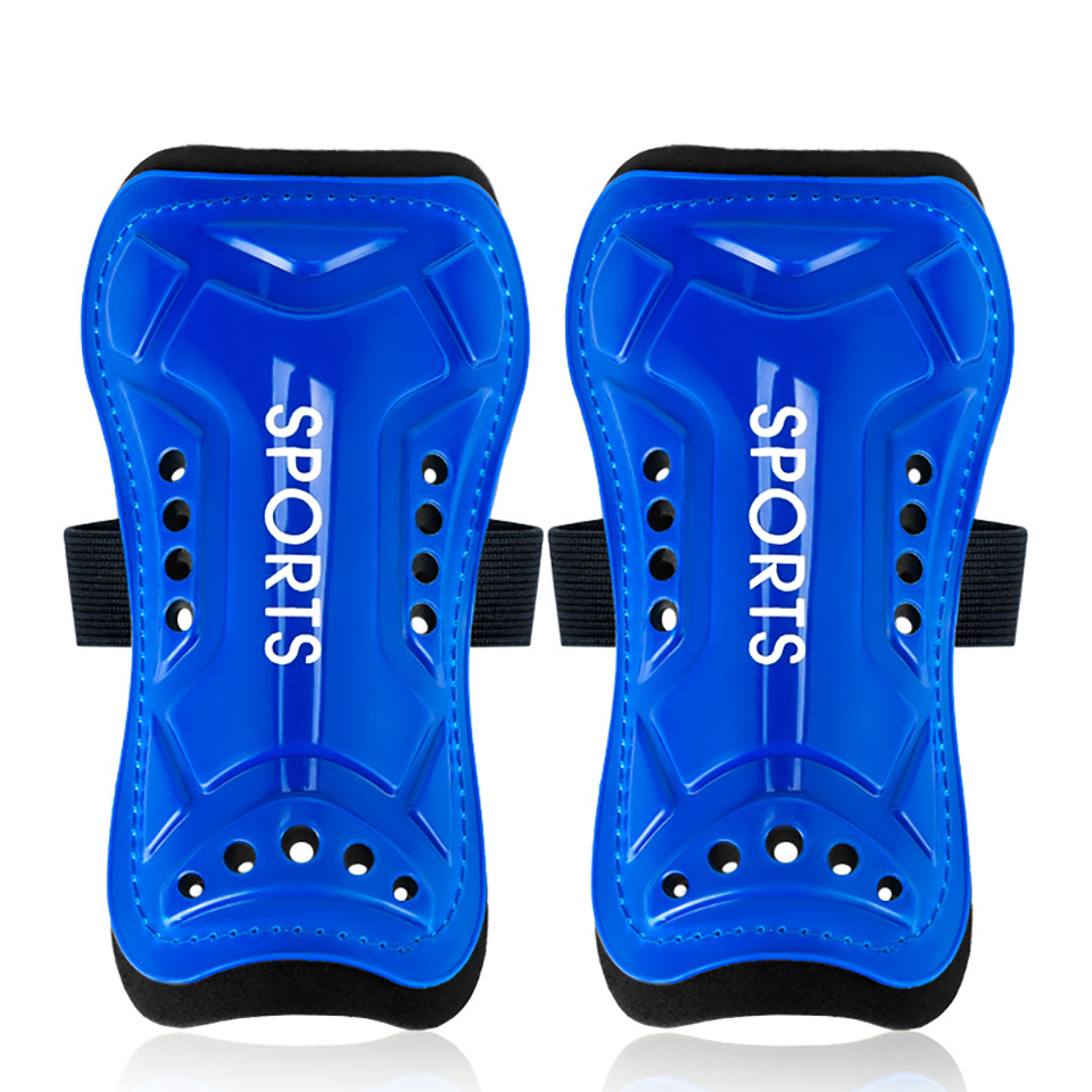 Children Football Calf Protection, Youth Adults Soccer Shin Guards, Leg Pads with Shin Support Straps – view 7