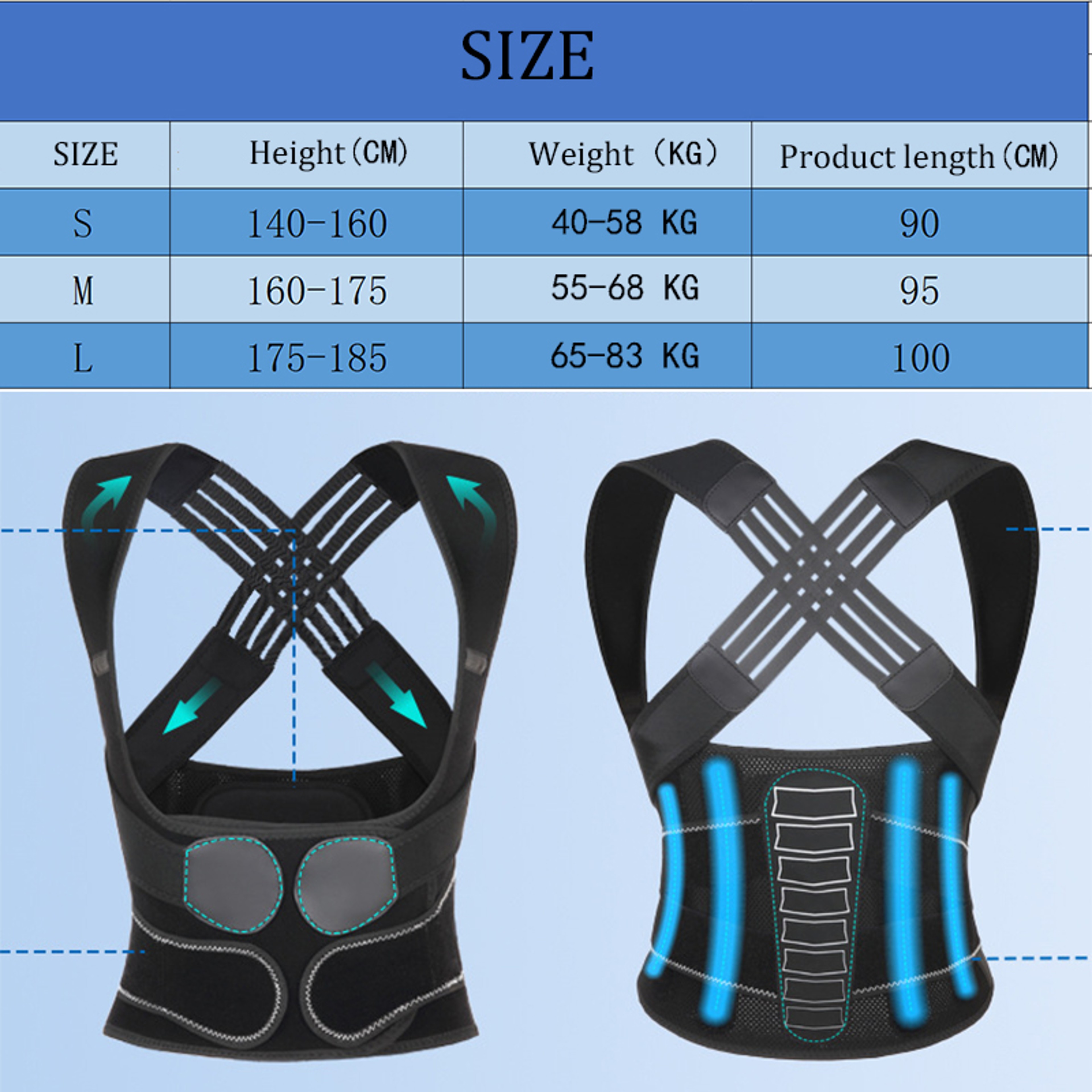 Adjustable Shoulder Posture Brace, Back Straightener for Middle Upper Spine, Posture Corrector Unisex – view 6