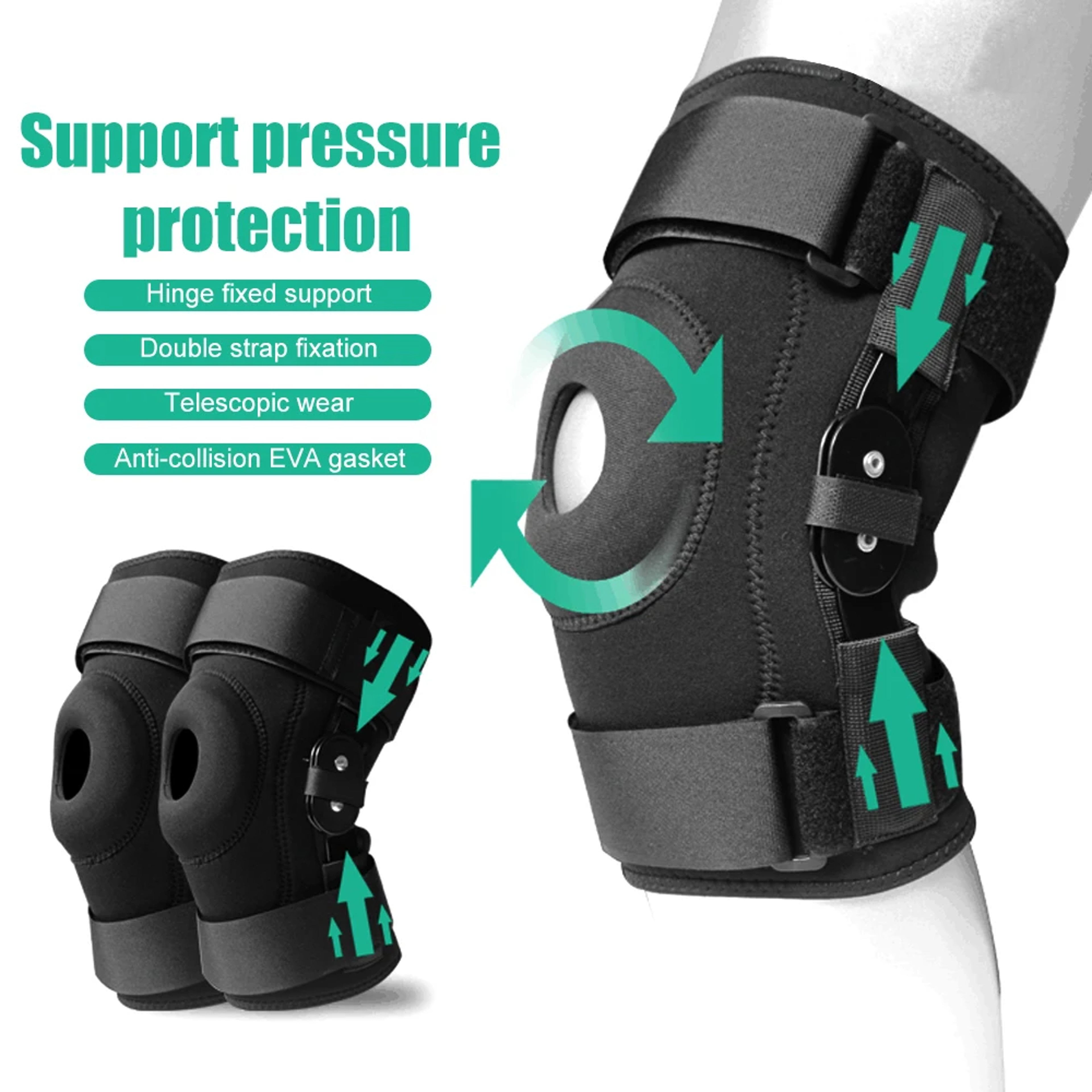 Knee Pad Support For Knee Joint 1pc Adjustable Knee Brace With Side Stabilizers  Patella Gel Pads F 0