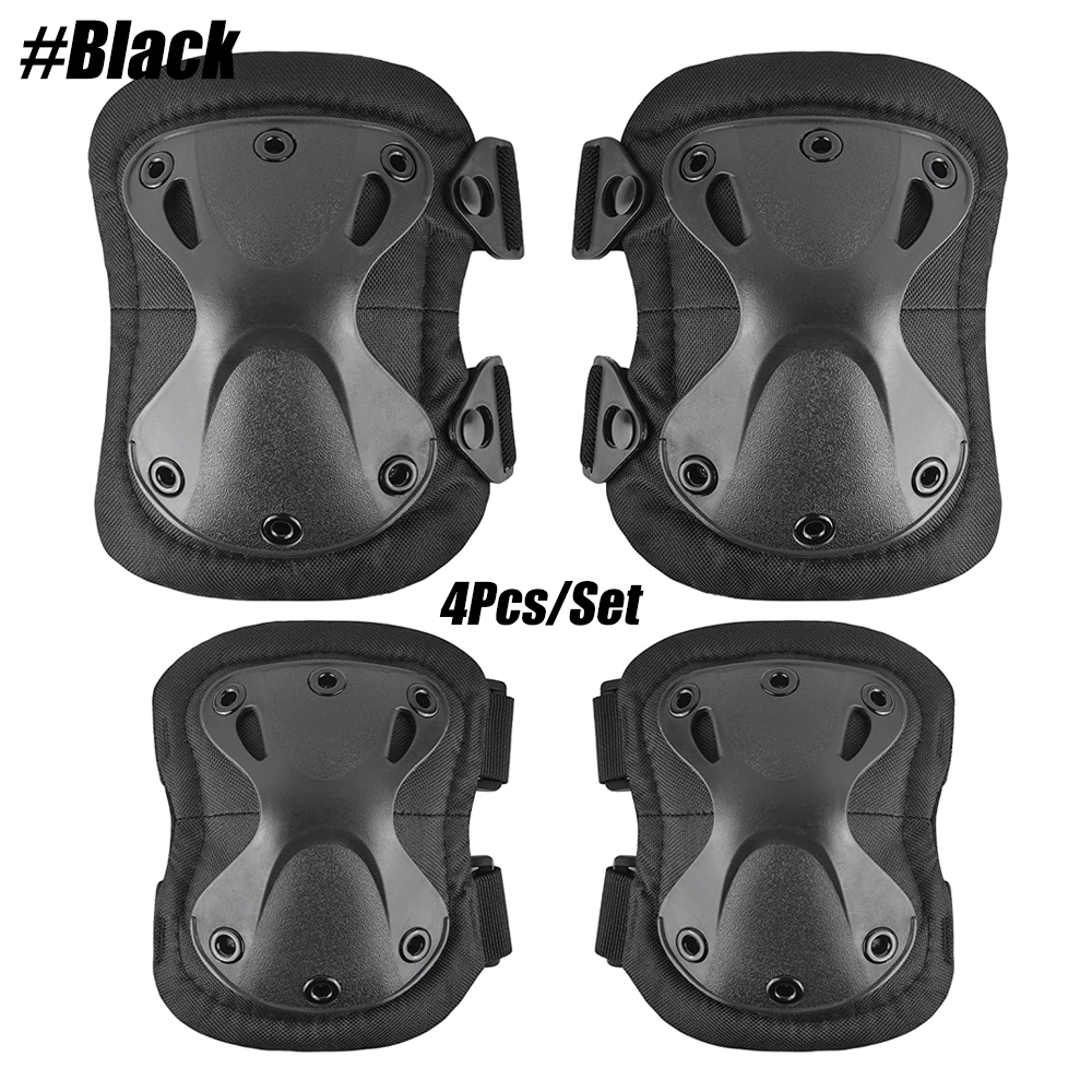 Lightweight Knee & Elbow Pads Set, Military Grade Combat Protection for Airsoft Skateboarding with Adjustable Strap – view 9
