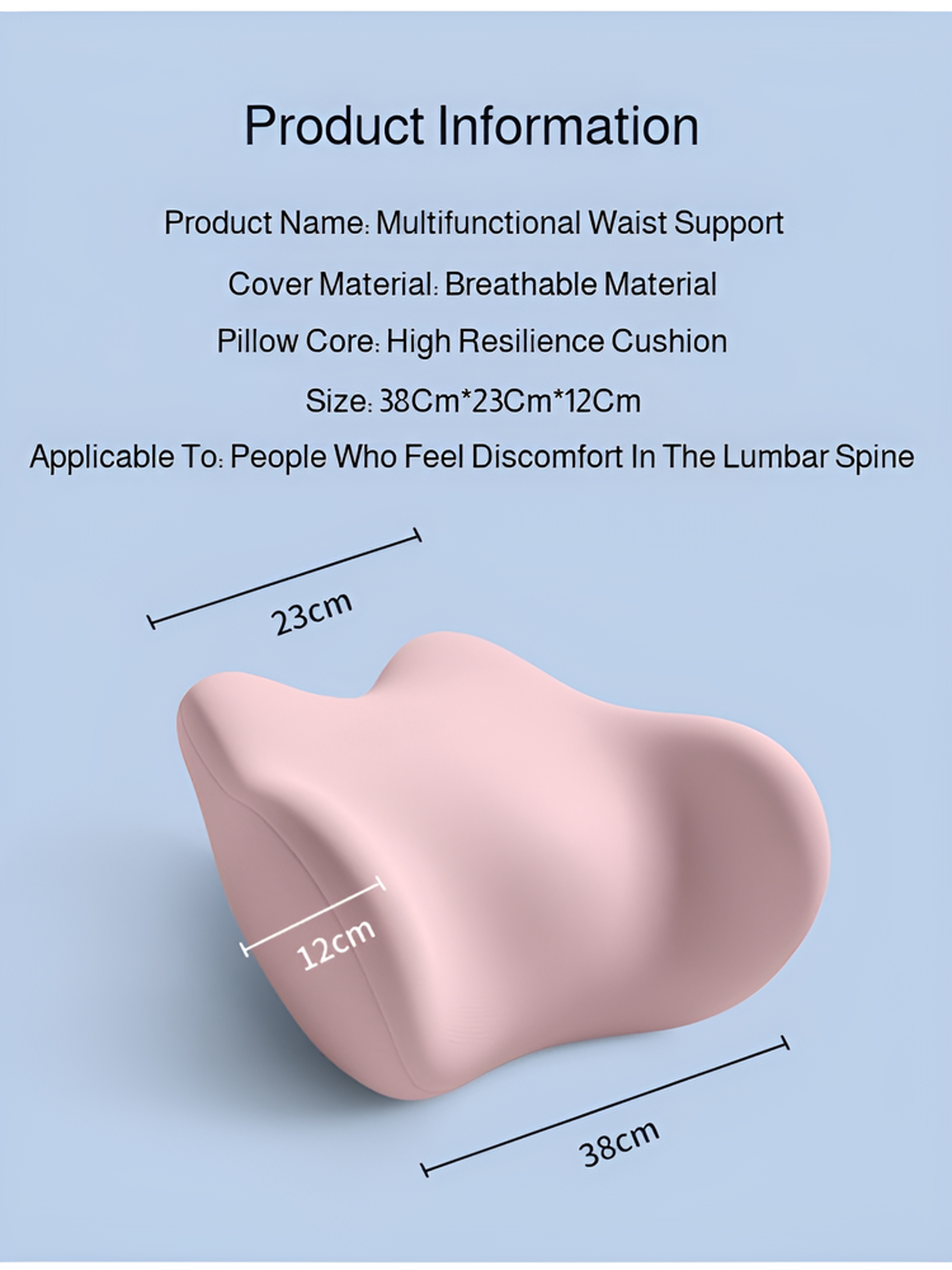 Lumbar Support Bed Cushion, Ergonomic Lumbar Pillow, Sleeping Lumbar Pillow Cushion, Lumbar Protrusion Sleep Special – view 6