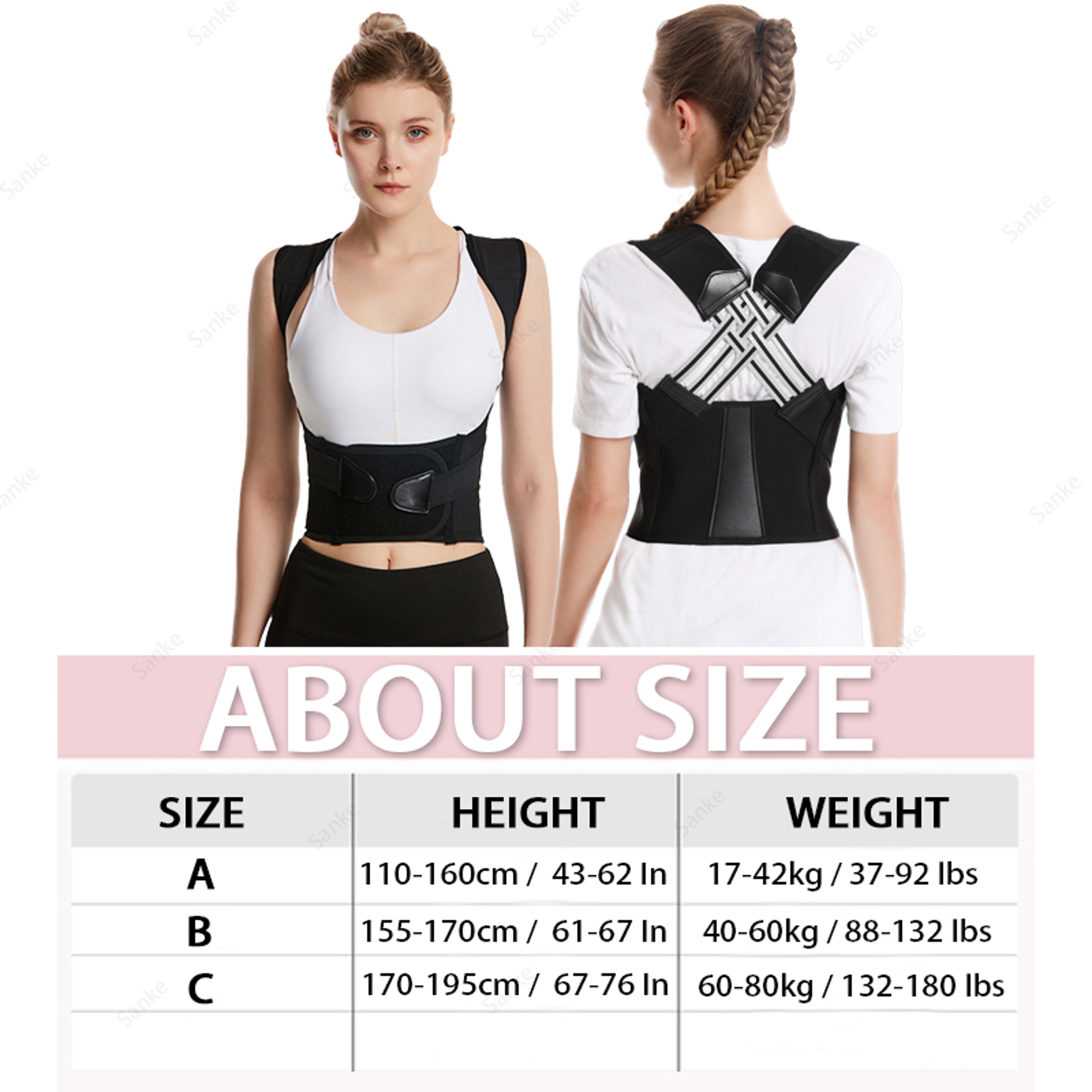 Breathable Posture Corrector Belt, Back Support Strap, Adult Back Correction, Sitting Position Correction Tool for Women – view 5