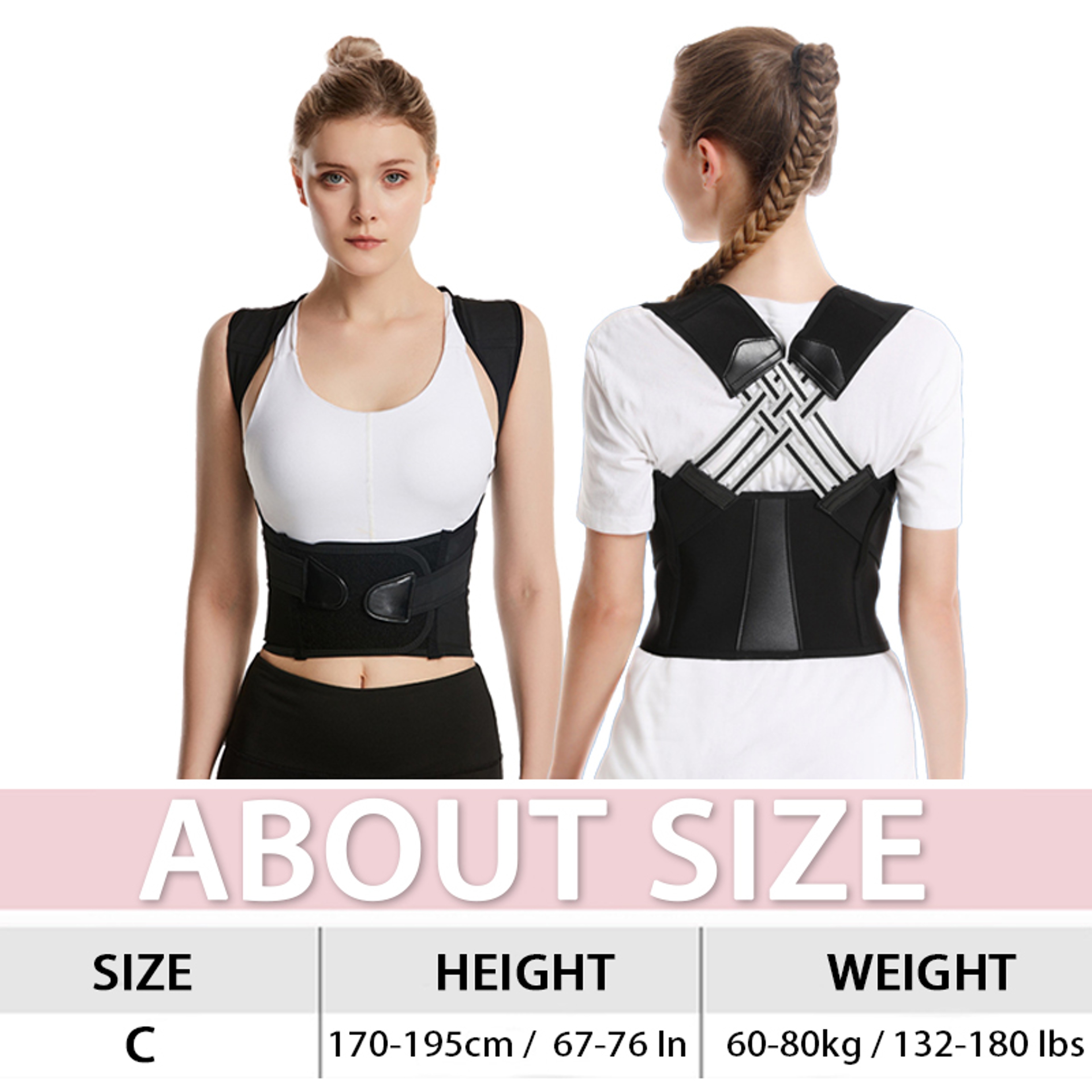 Breathable Posture Corrector Belt, Back Support Strap, Adult Back Correction, Sitting Position Correction Tool for Women – view 9