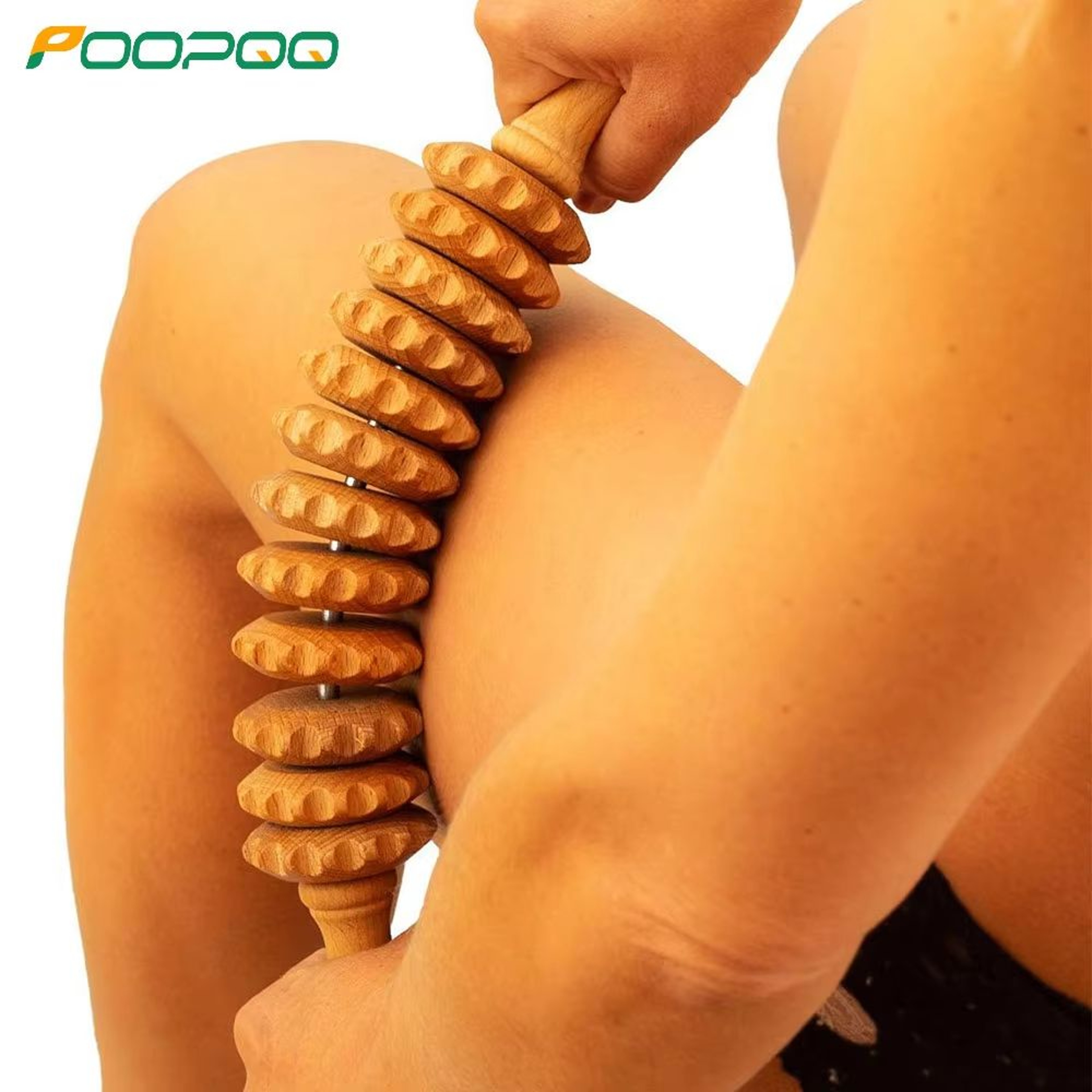 MultiFunctional Wooden Massage Roller Natural Curved Body Roller For Thigh  Waist Cellulite Reducti