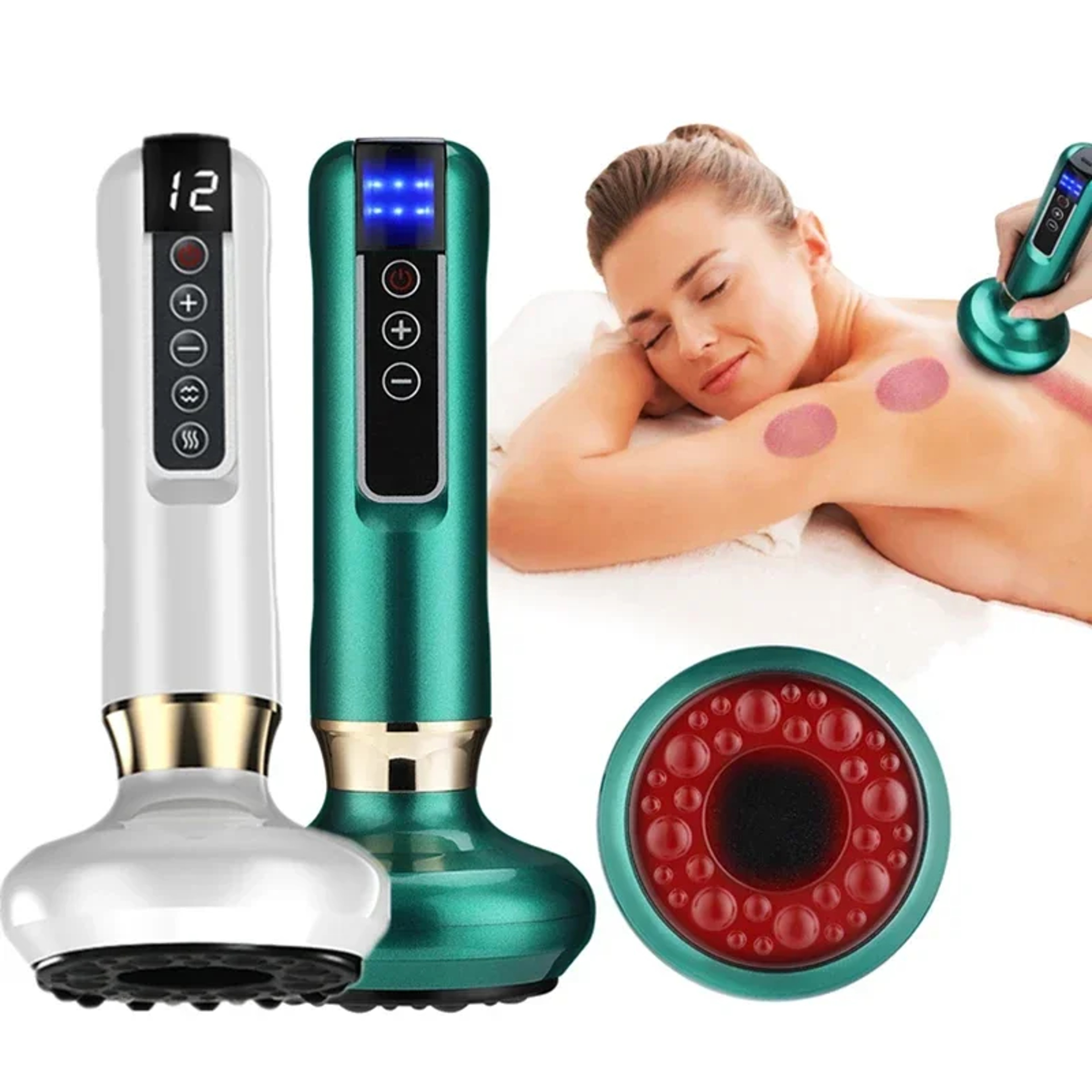 Infrared Heat Slimming Massage, Tricolor Electric Massager, GuaSha Anti Cellulite Vacuum Cup – view 1