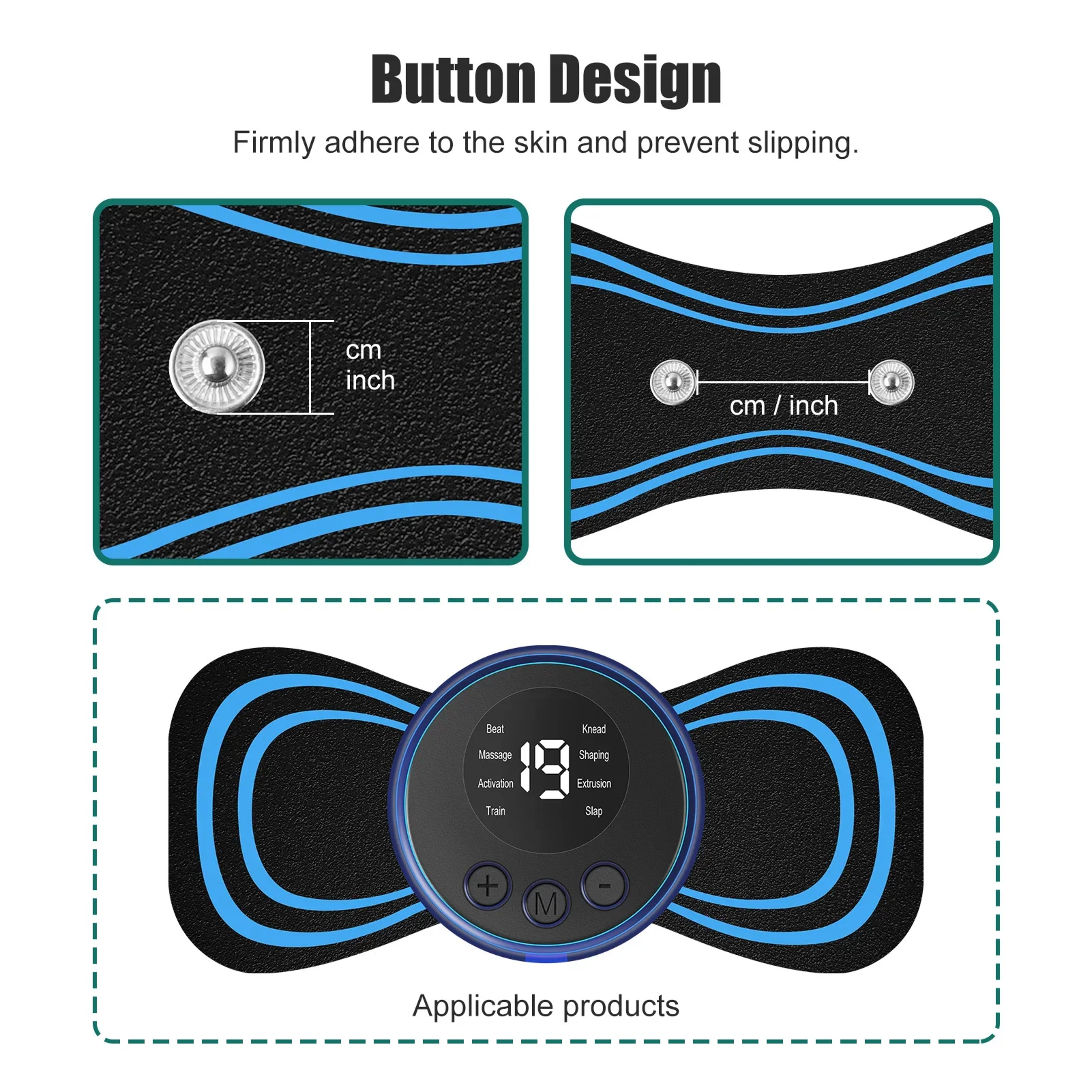 Mini Neck Stimulator Cervical Massage Pad, Self Adhesive Neck Massager Patch – view 3