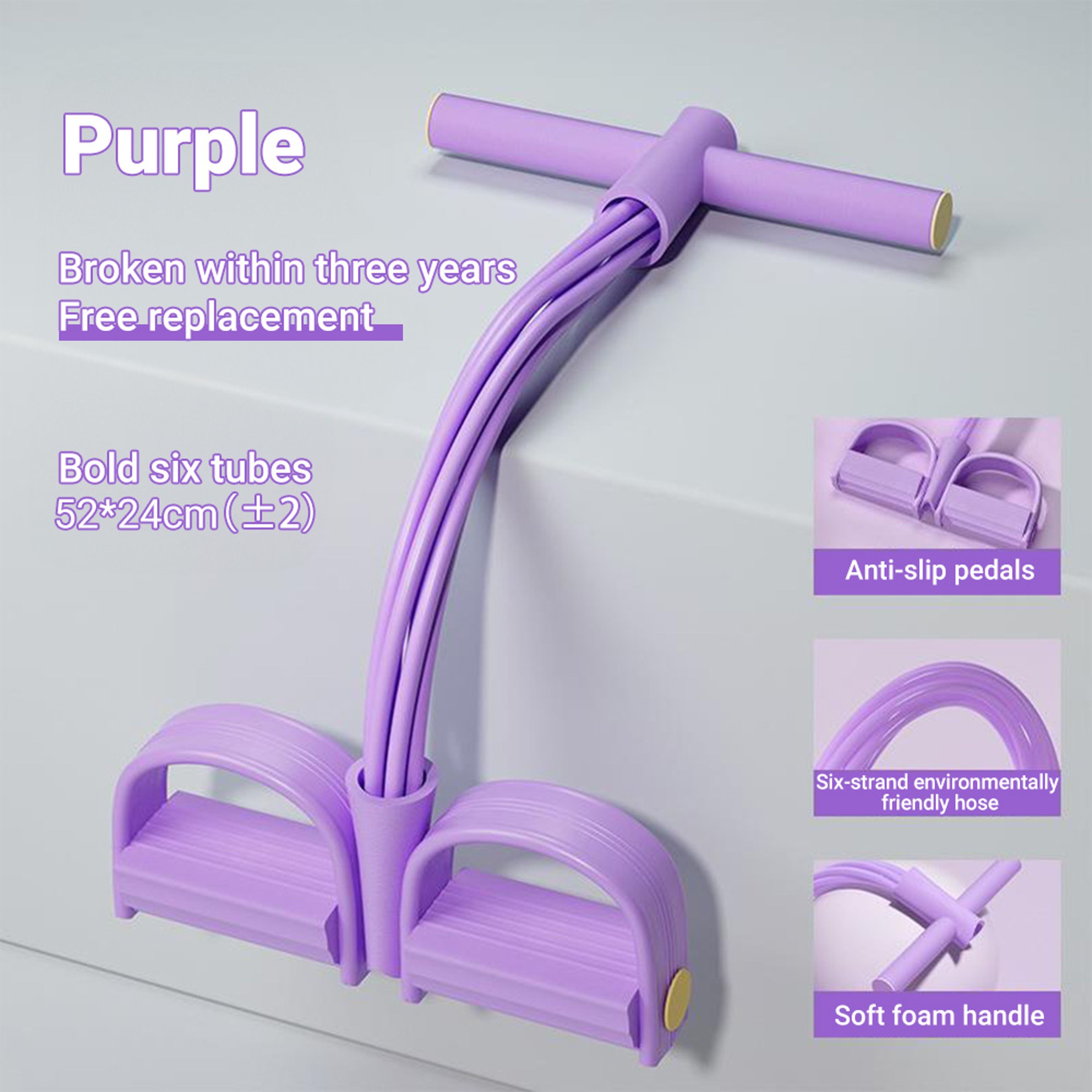 Multi Function 6-Tube Resistance Band, 6-Tube Elastic Yoga Pedal Puller, Tension Rope Fitness Bands for Sports Exercises – view 6