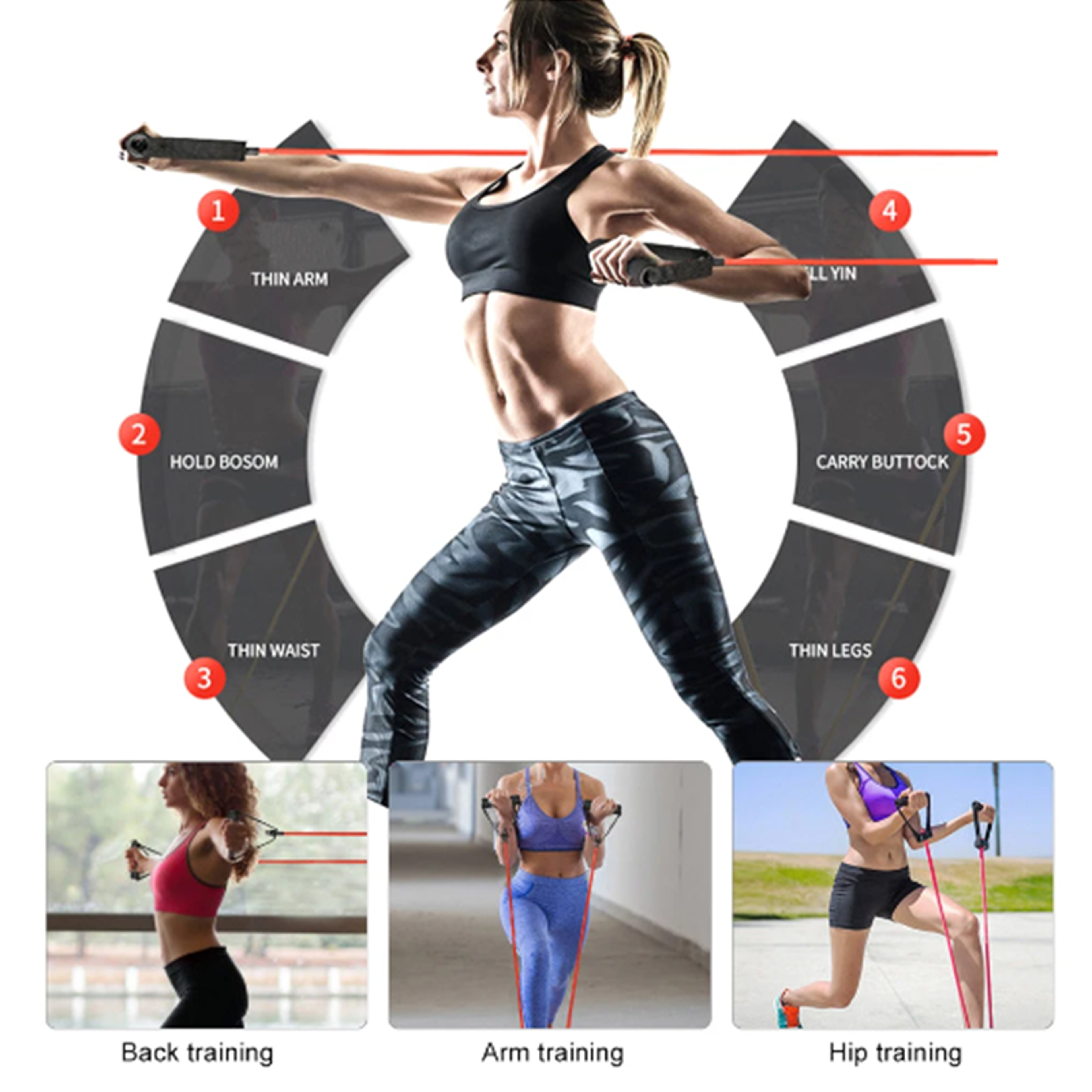 Strength Training Equipment At Home, Resistance Bands With Handles For Men Women, Exercise Bands With Handles – view 6