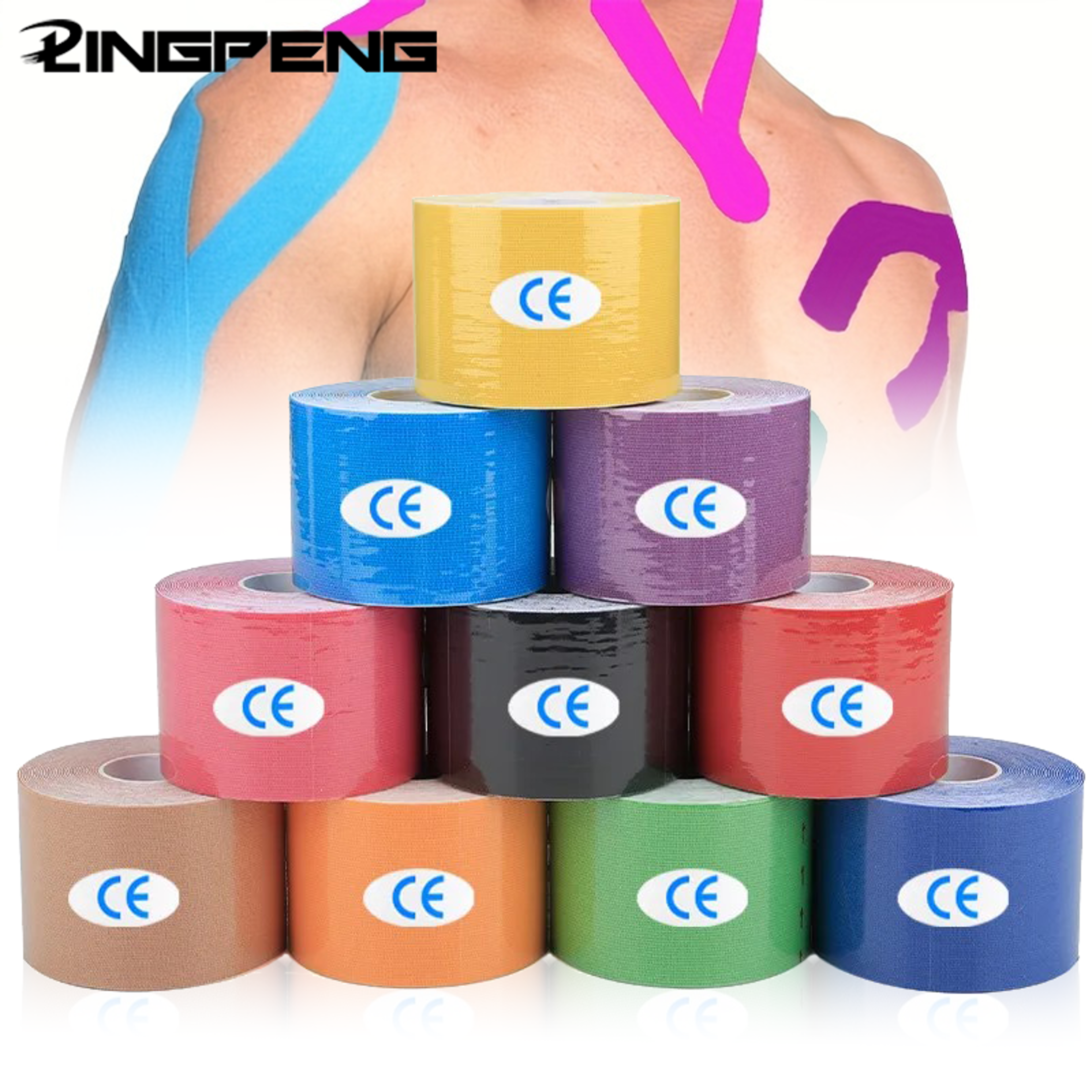 Athletic Bandage Waterproof Sports Tape Stickers, Protector Strapping Muscle Recovery Pain Relief – view 1