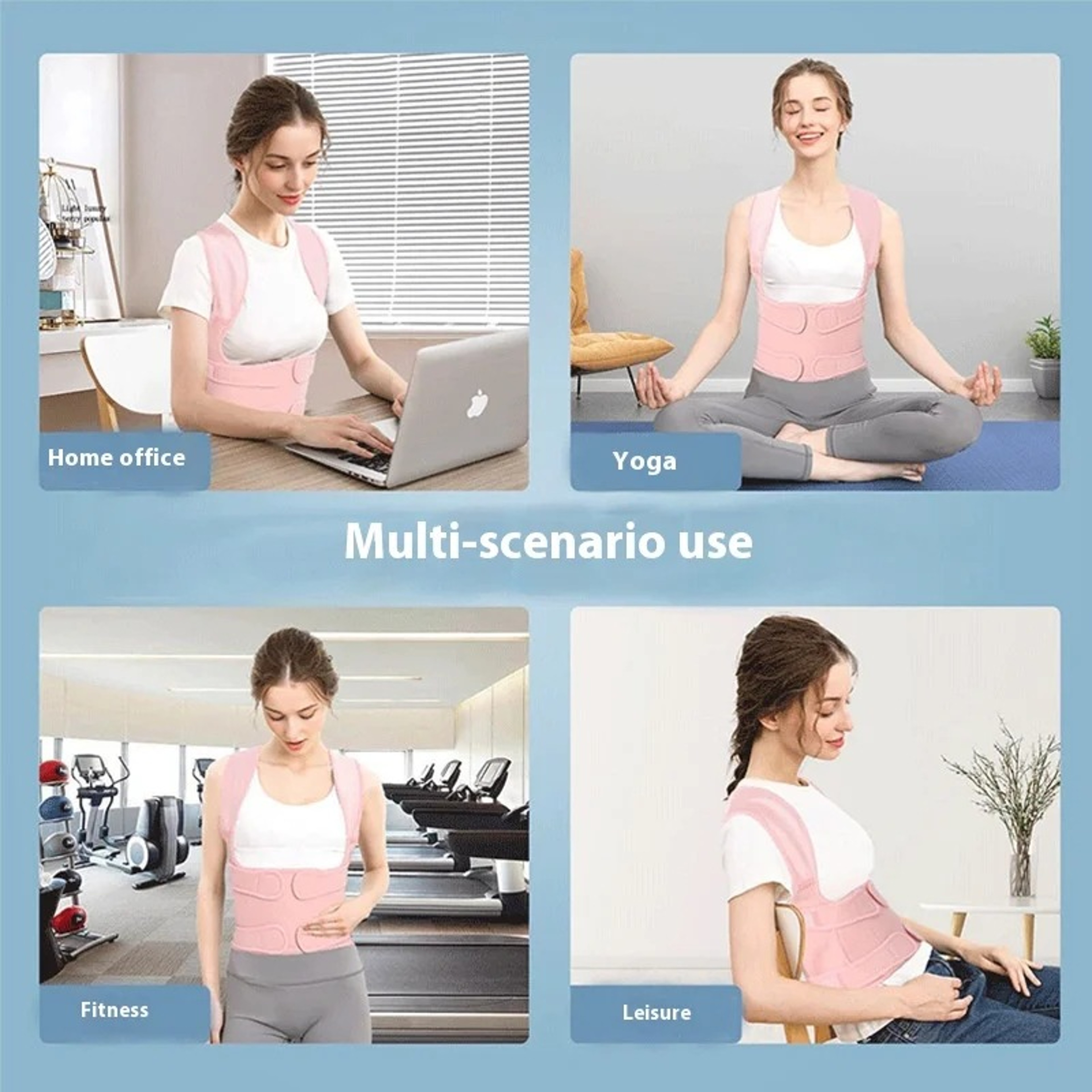 Adjustable Lightweight Back Brace, Posture Corrector for Women and Men, Straightener for Hunchback Scoliosis – view 4