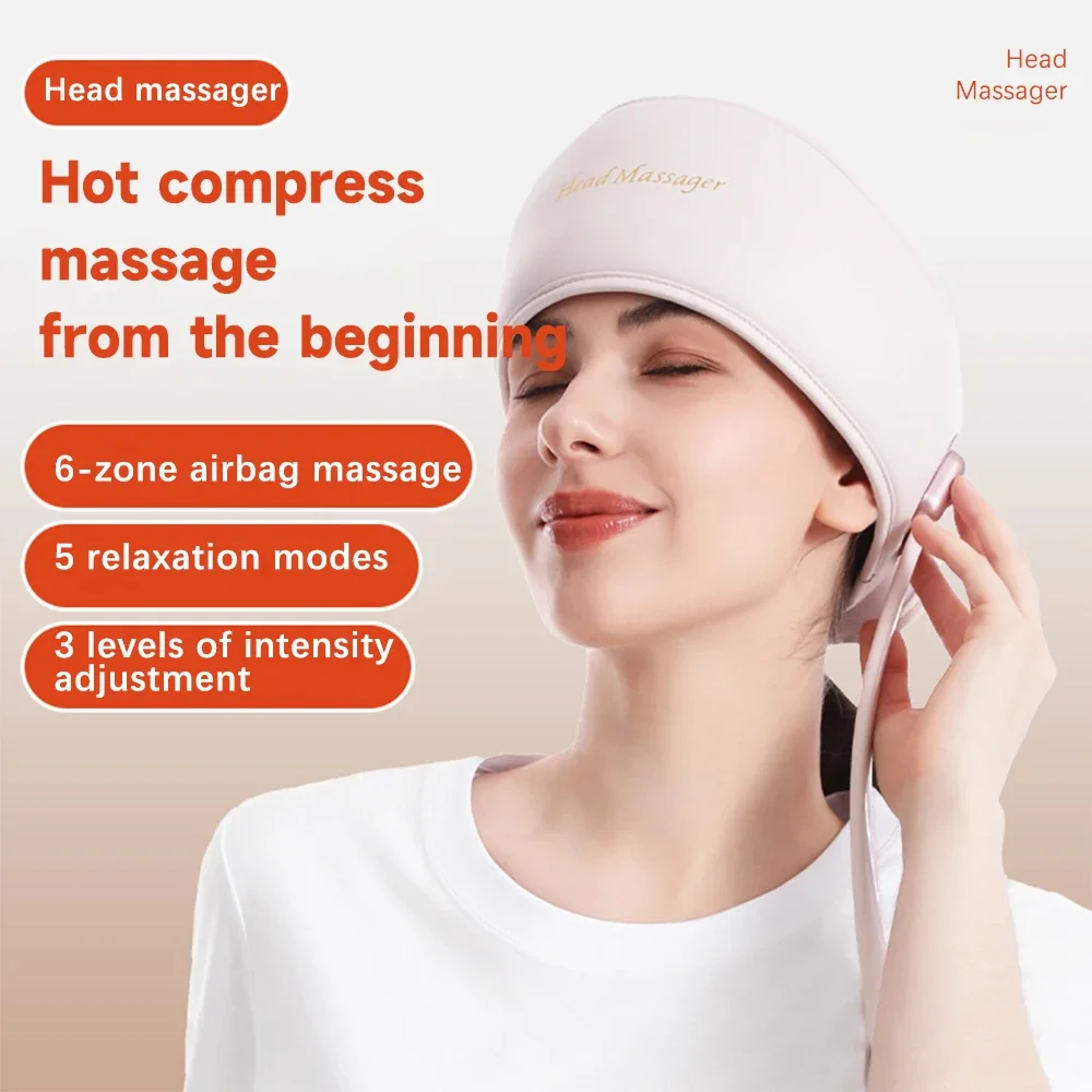 6-Zone Head Massage Device, Electric Head Massager with Heat, Air Pressure Eye Massager, Hot Compress, Music Therapy – view 4