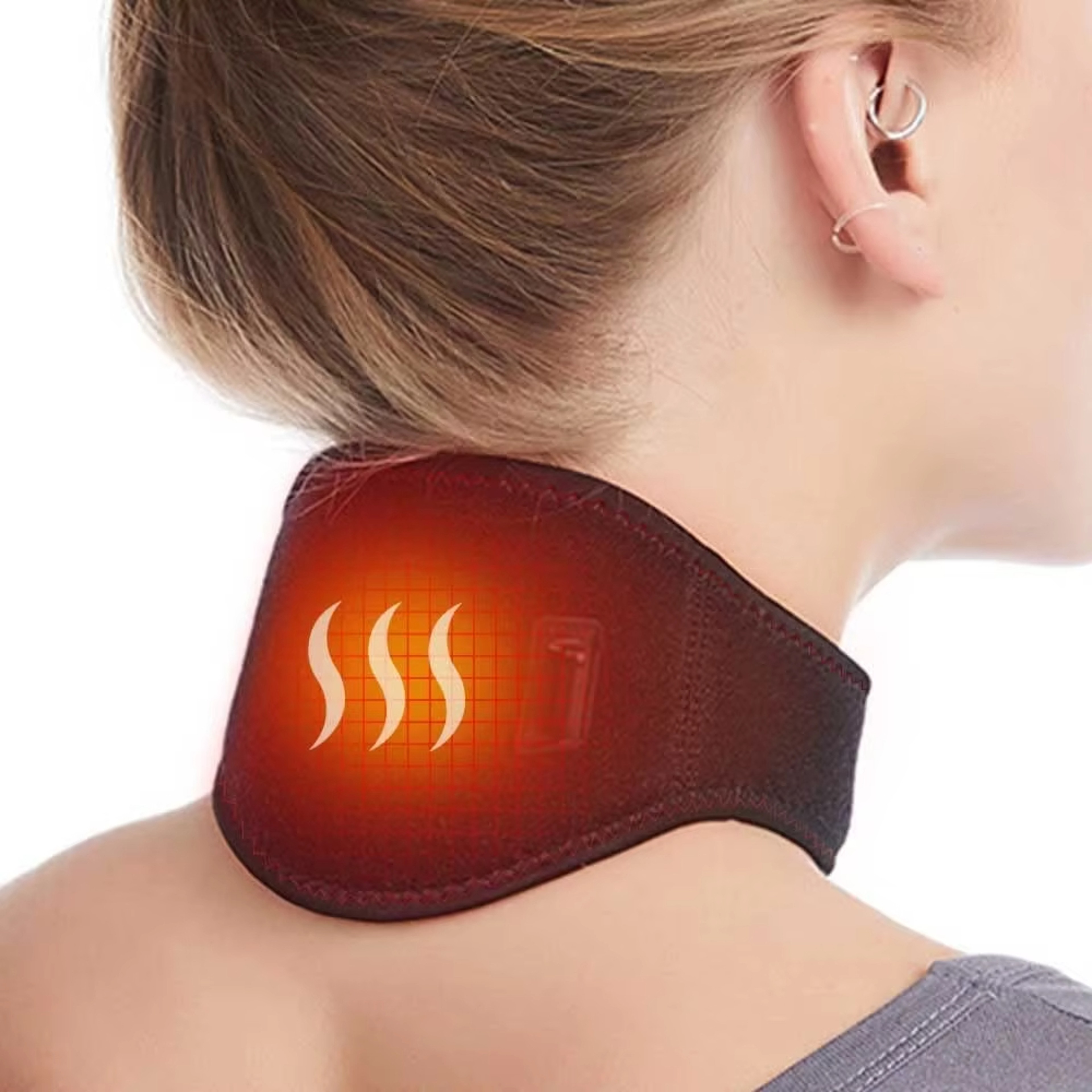 USB Heated Neck Brace, Electric Neck Heating Pad Hot Compress for Soreness Relief & Neck Therapys – view 1