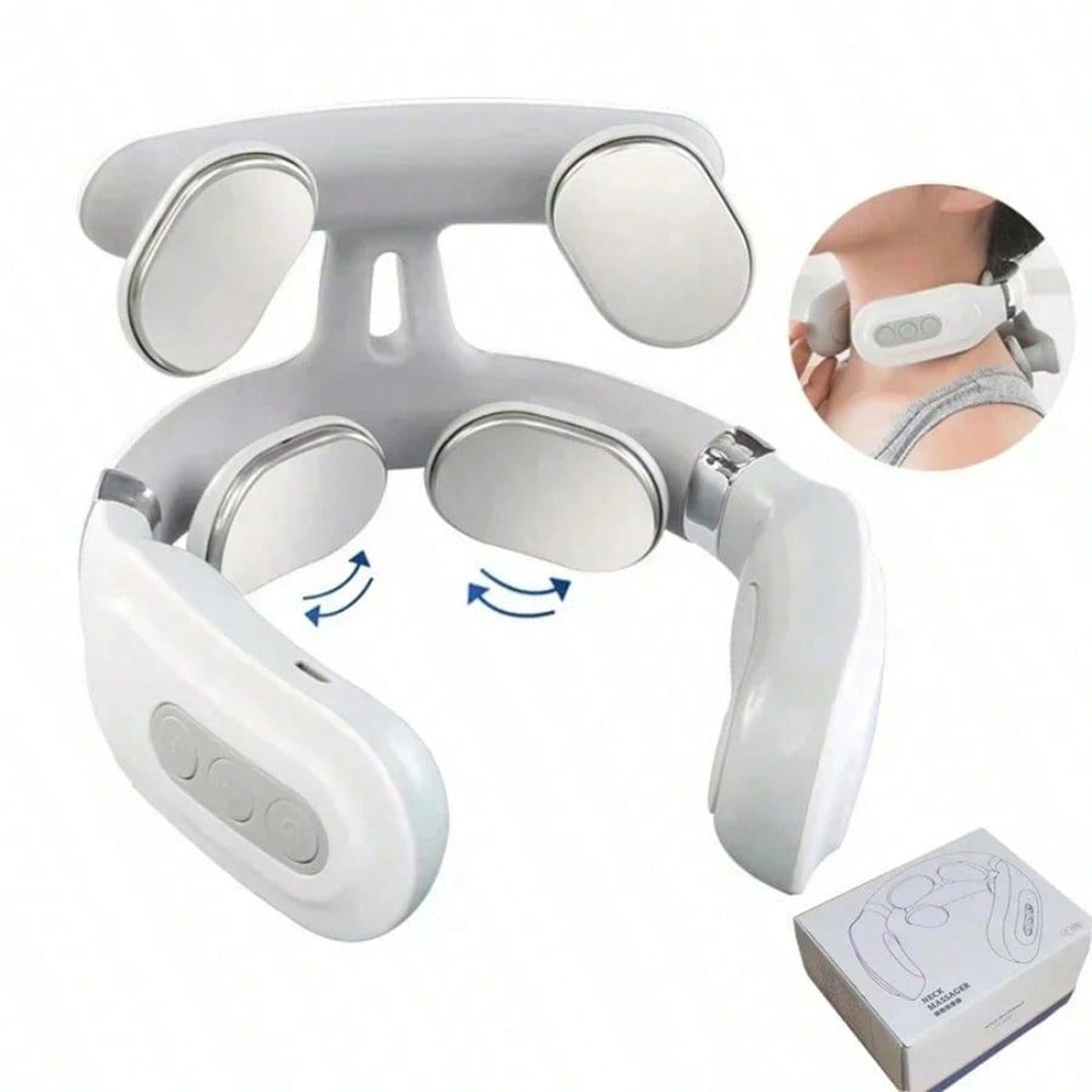 USB Rechargeable Lithium Battery Neck & Shoulder Massager, Portable Smart Design, Ideal Gift For Men & Women – view 7