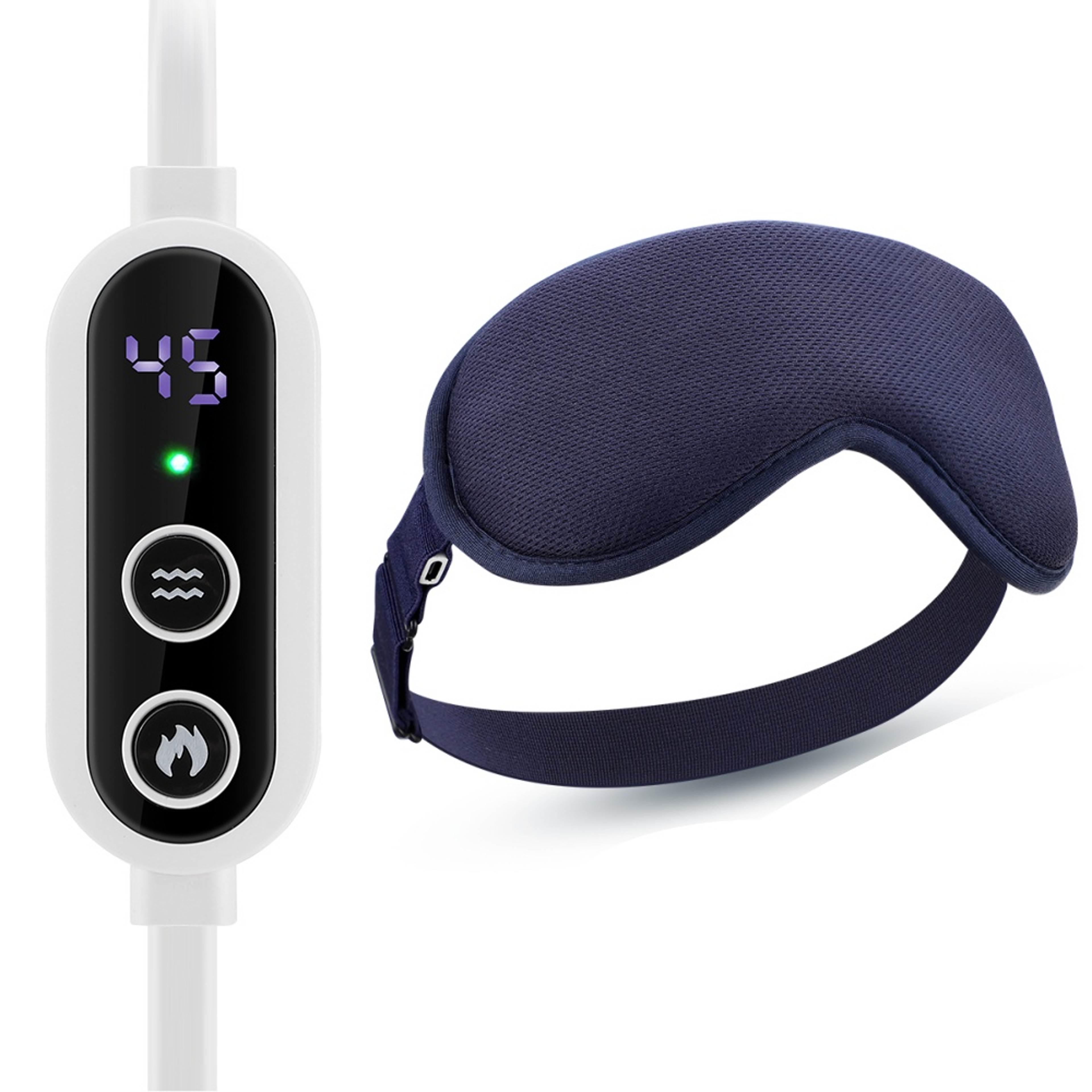 Vibration Heated Eye Mask USB Charging, Relieve Eye Fatigue Warm Sleep Shade, Dry Eyes Massage Eye Mask for Home Office – view 1
