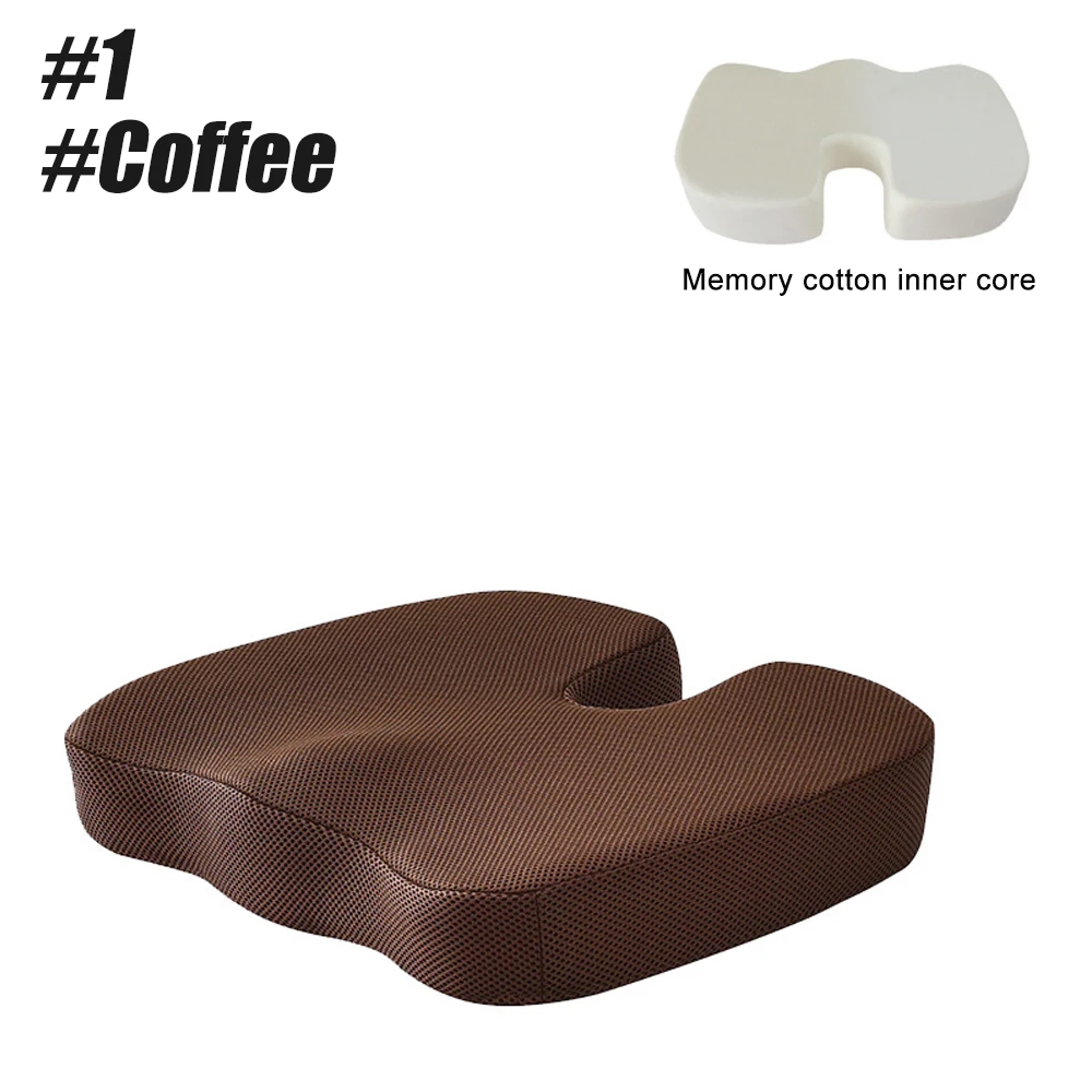 Coccyx Orthopedic Memory Foam U Seat, Office Chair Cushion, Massage Cushion Pad for Car & Chair – view 14