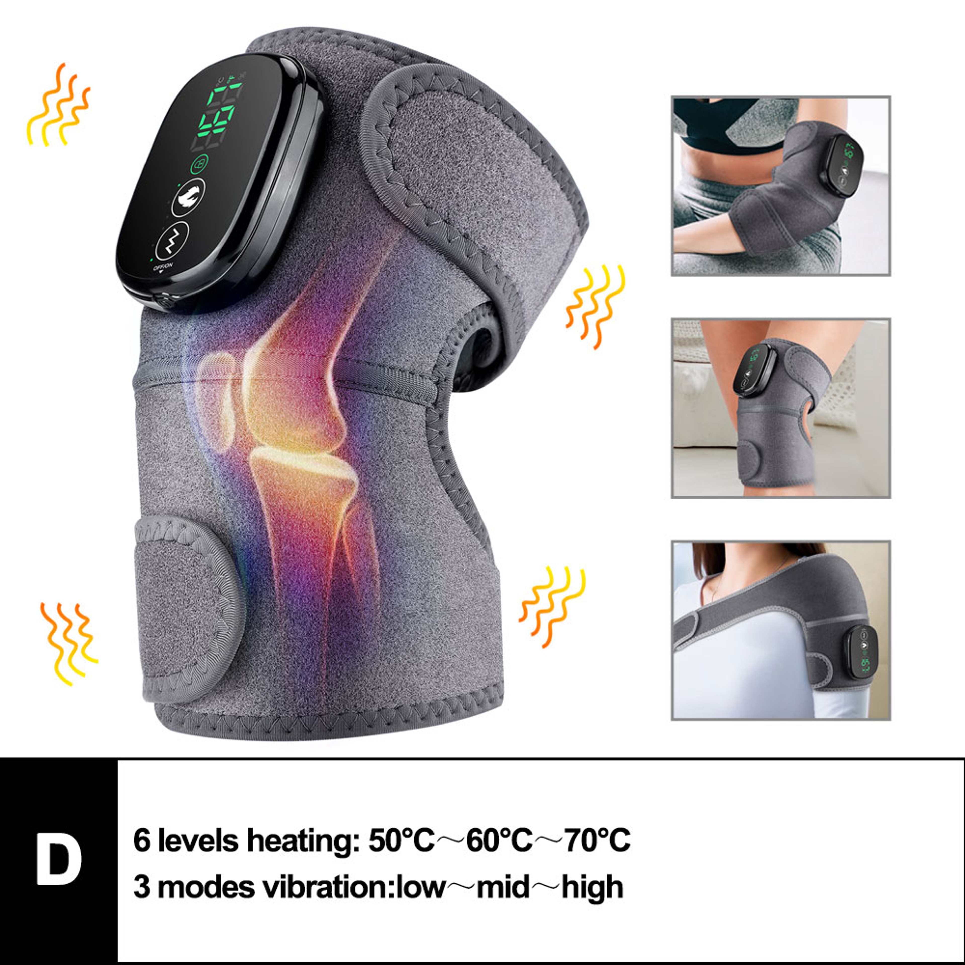 3 in 1 Massager for Shoulder Elbow Hot Compress, Electric Heated Vibration Knee Massage Pad Muscle Relaxation Thermal – view 13