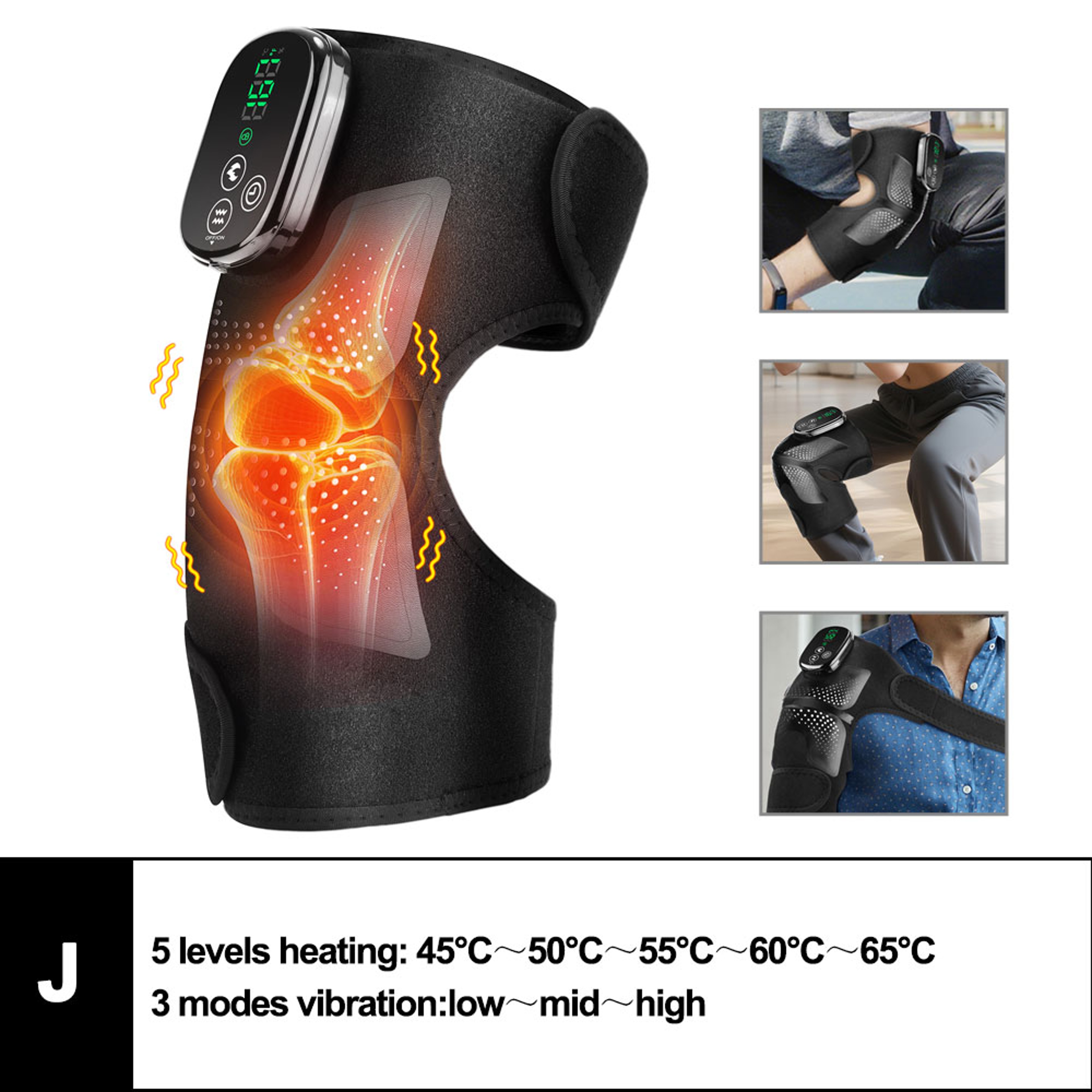 3 in 1 Massager for Shoulder Elbow Hot Compress, Electric Heated Vibration Knee Massage Pad Muscle Relaxation Thermal – view 16