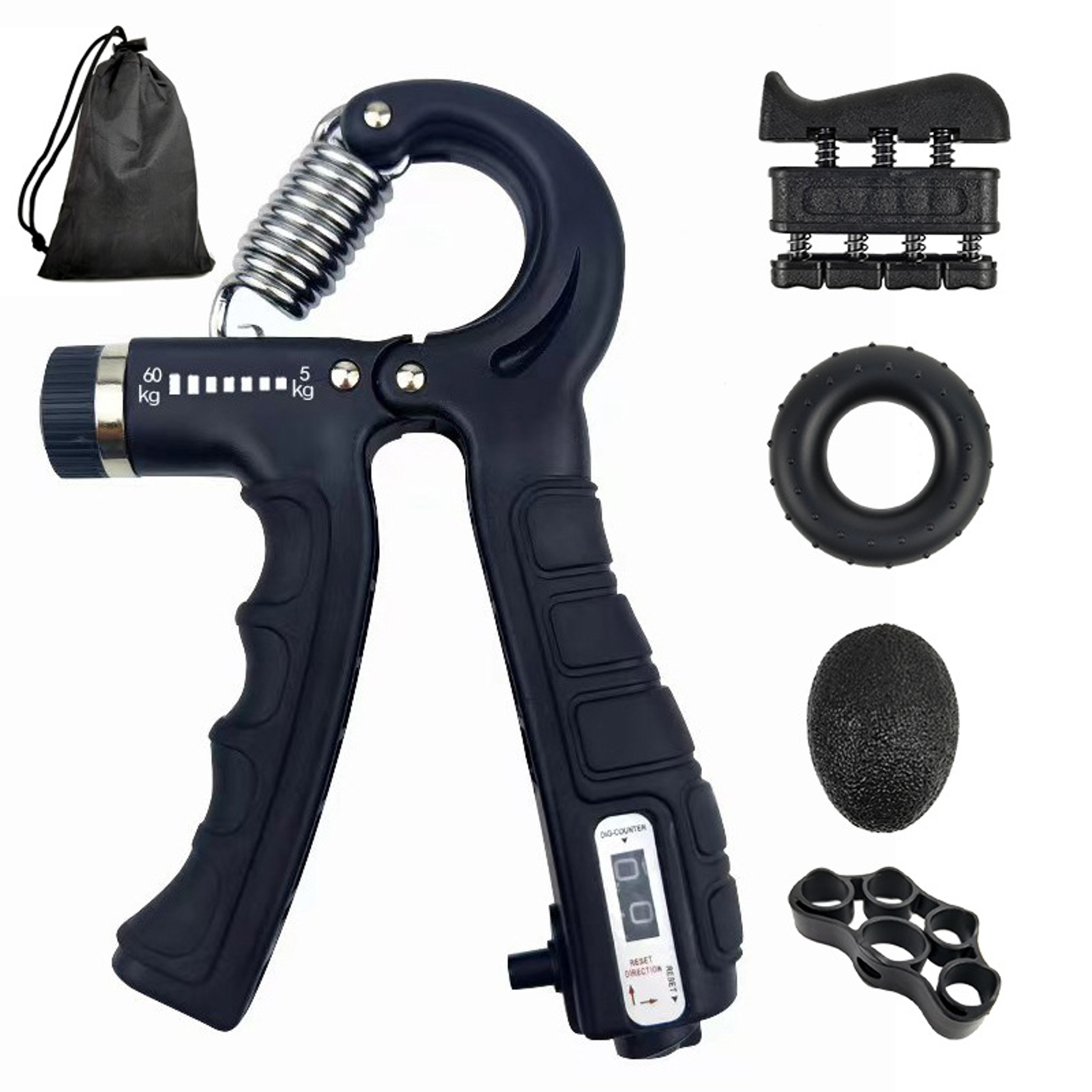 Wrist Forearm And Hand Exerciser Full Set With Counter, 5-60kg Adjustable Hand Grip Strength Trainer For Stronger Grip – view 1