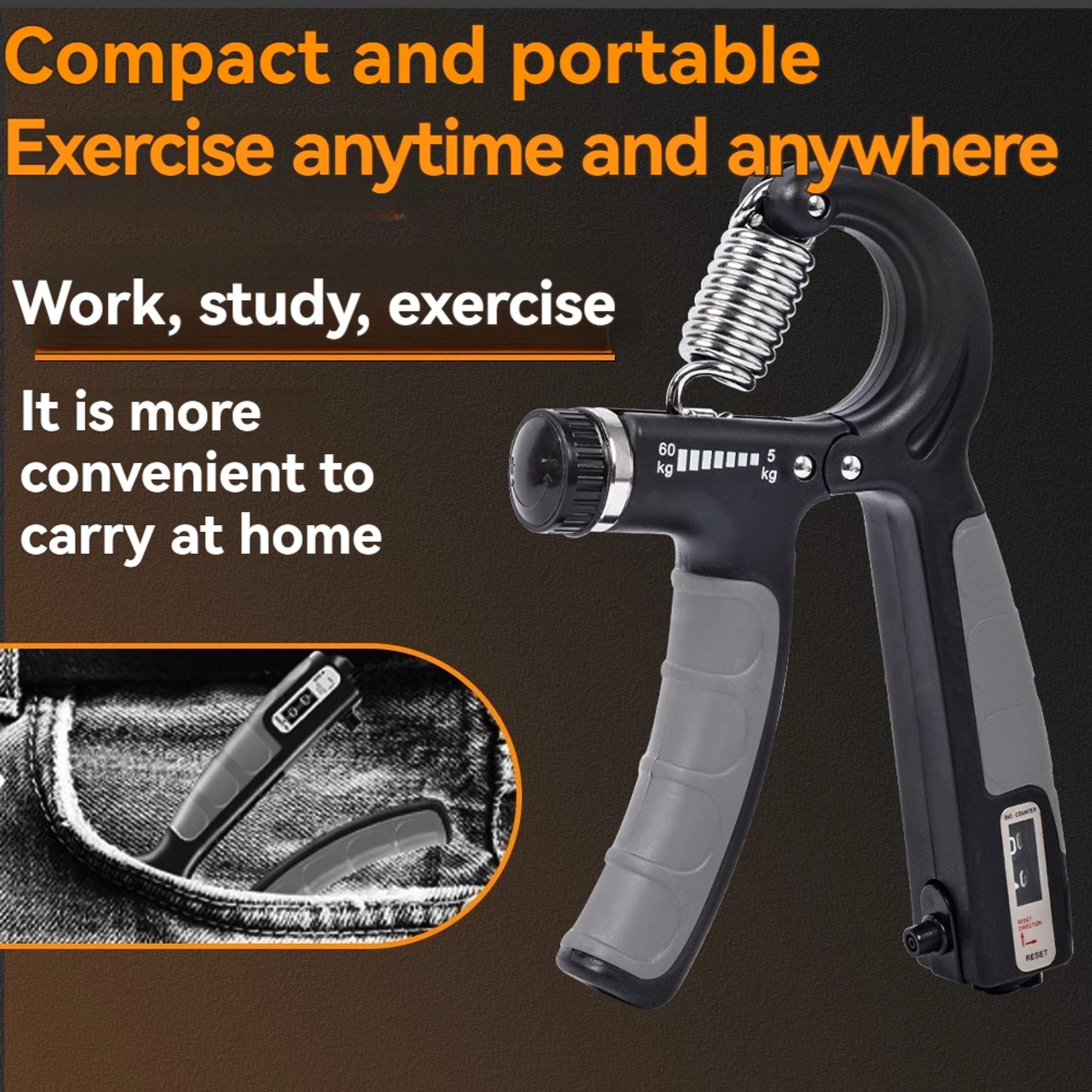 Wrist Forearm And Hand Exerciser Full Set With Counter, 5-60kg Adjustable Hand Grip Strength Trainer For Stronger Grip – view 3
