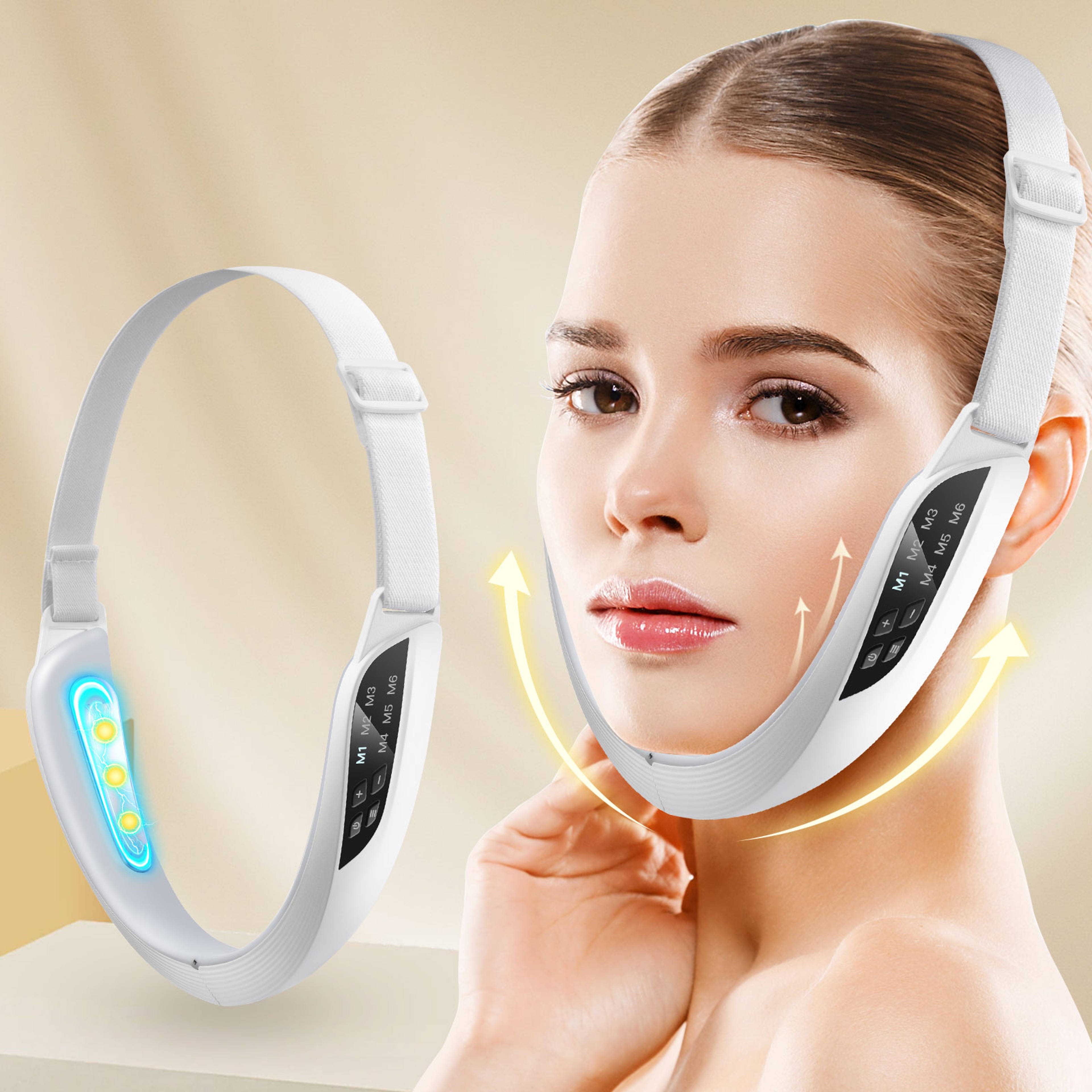 Facial Massager Double Chin Removal, Electric V Face Lifting Device with 6 Modes 8 Levels EMS Micro-current Skin Care – view 1