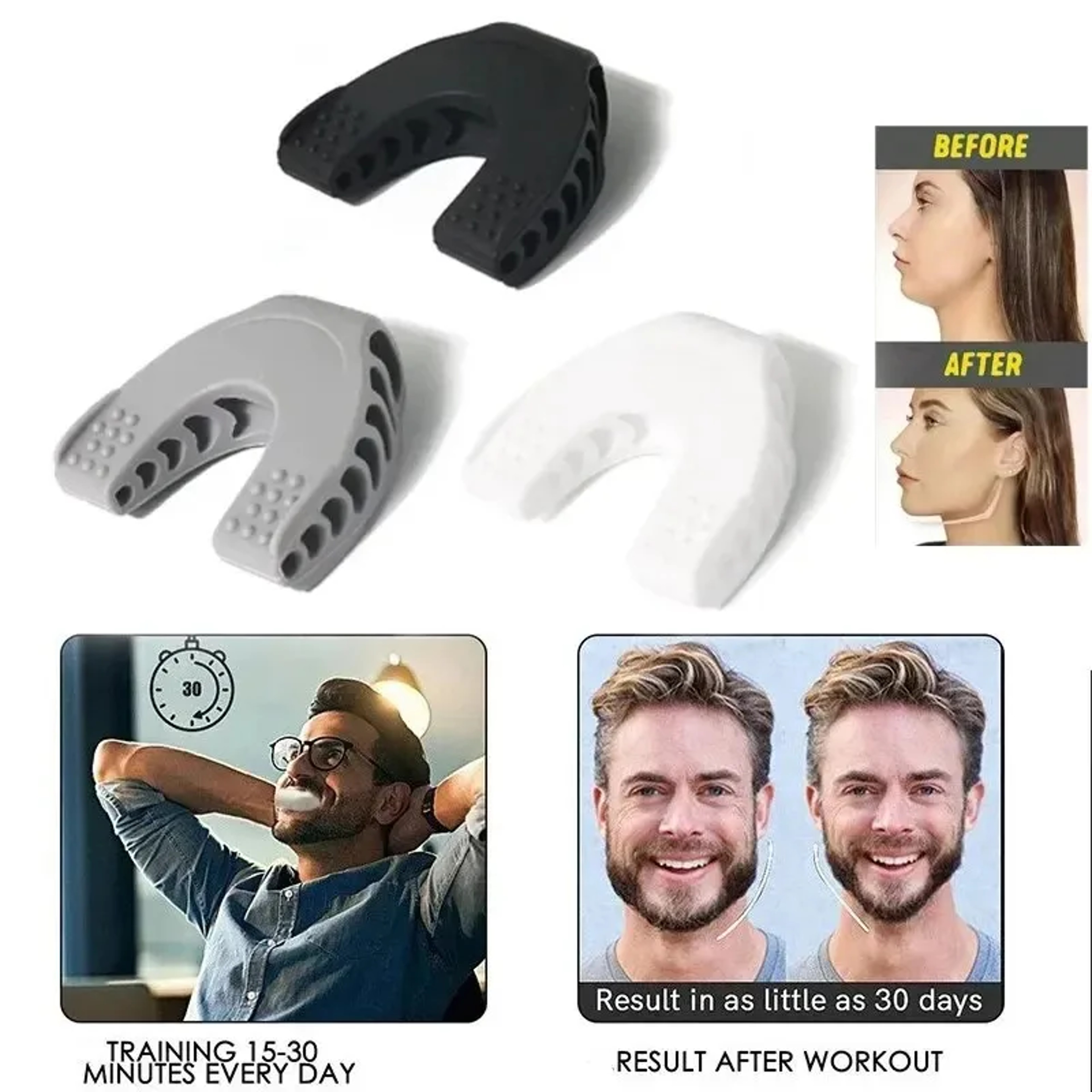 Facial Mouth Jaw Exerciser Jawline Muscle Fitness Chew Ball Bite Breaker Face Training Equipment 0