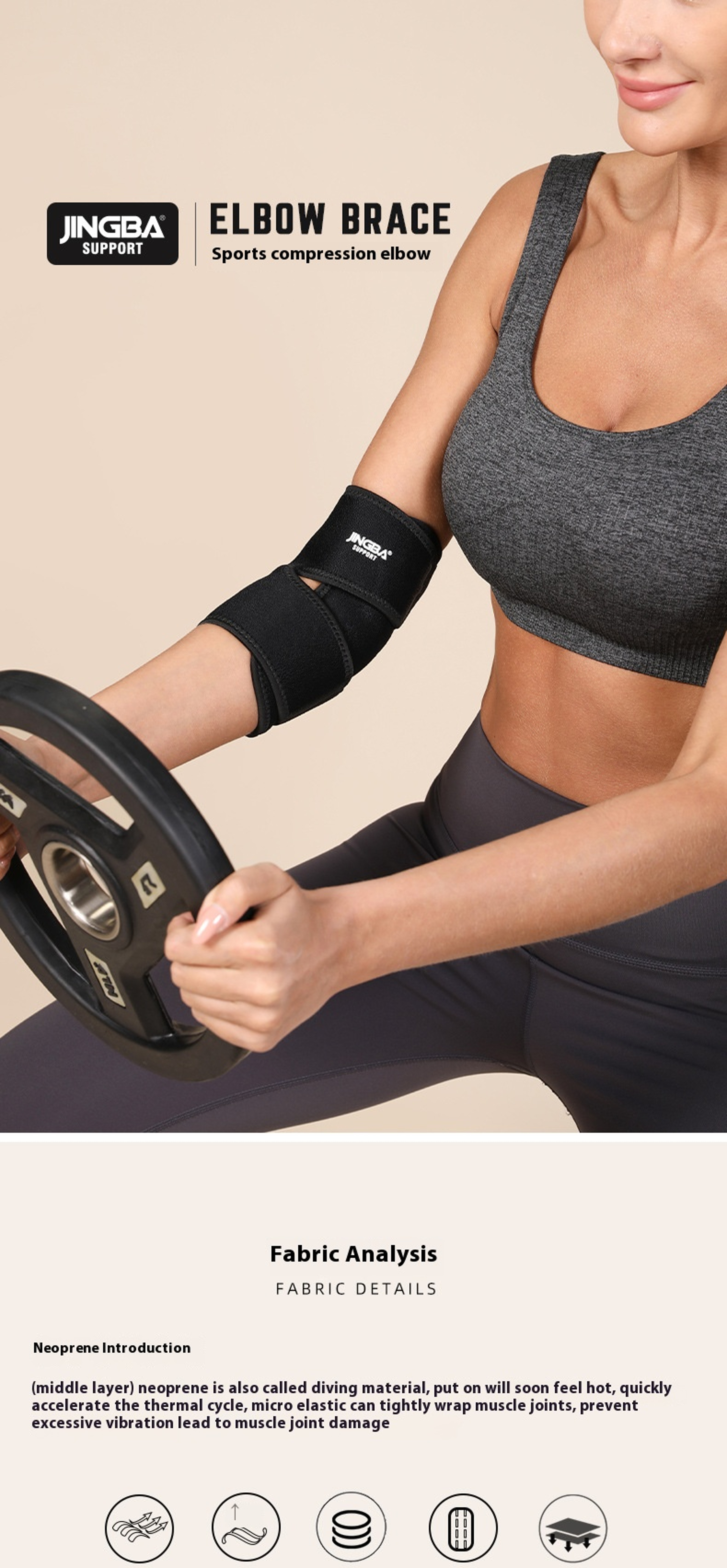 Adjustable Pressure Protector, Sports Elbow Protector, Adult Athletic, Outdoor Badminton Tennis – view 6