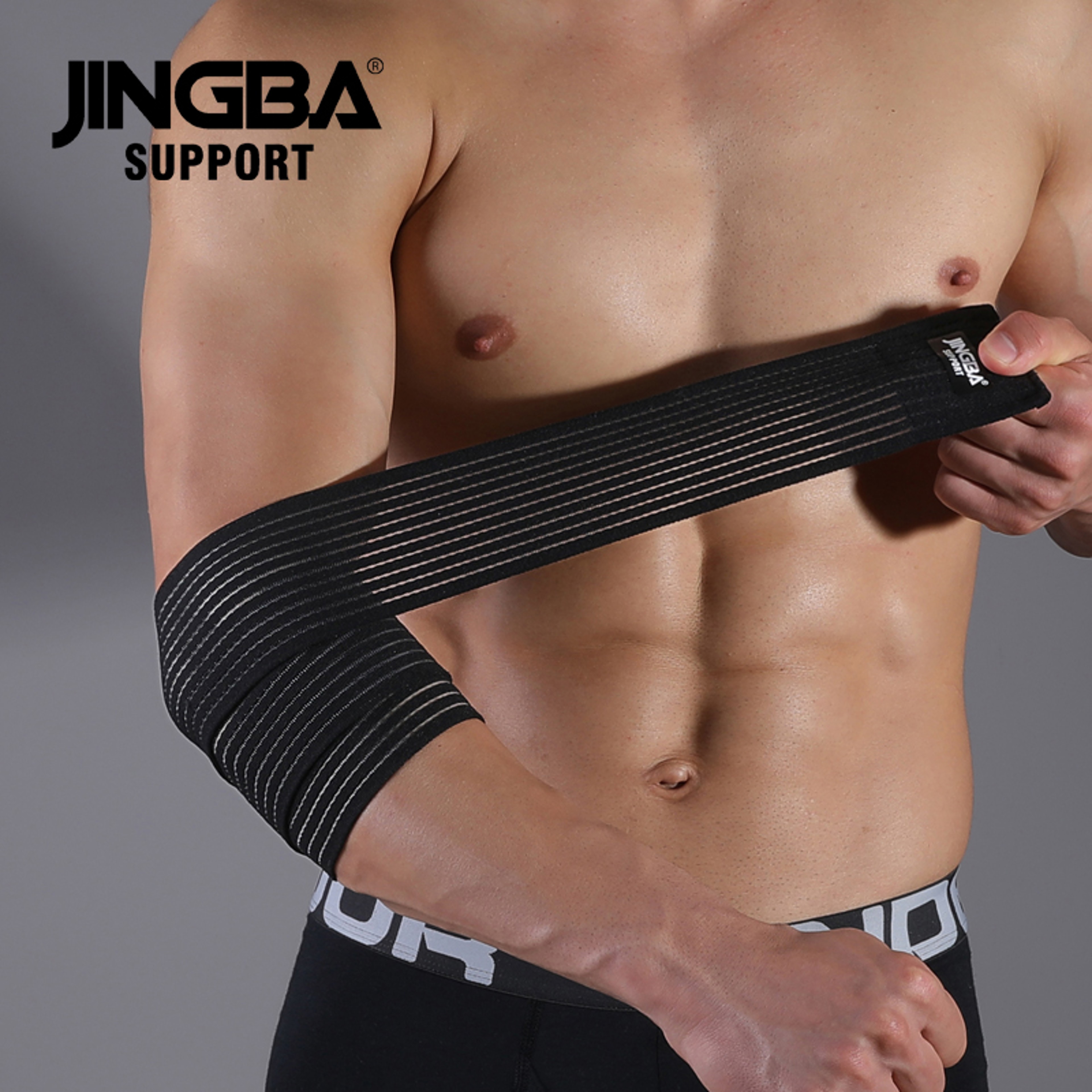 Fitness Bodybuilding Training Support Elbow Pads, Adjustable Elbow Protector with Elastic Straps for Weightlifting – view 7