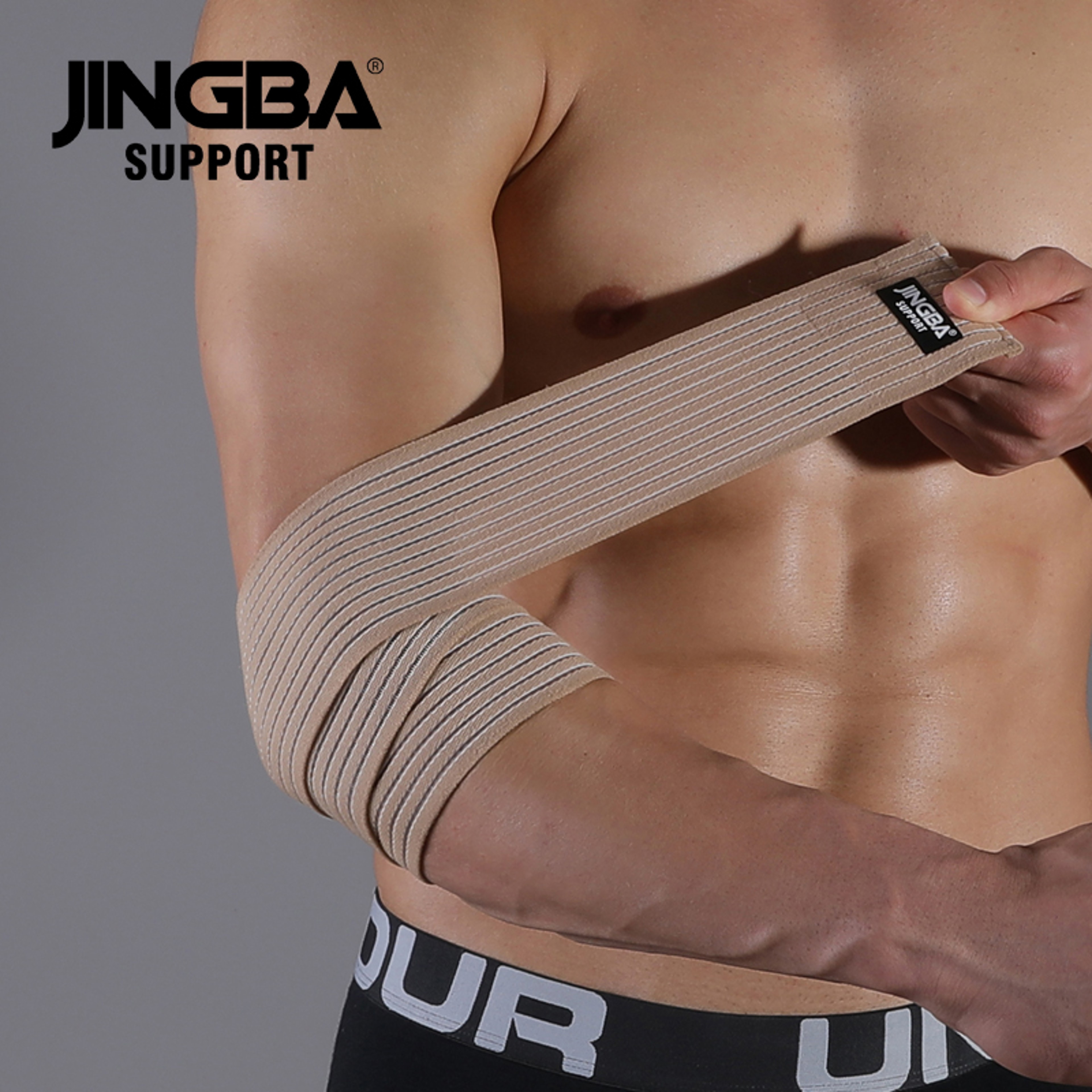 Fitness Bodybuilding Training Support Elbow Pads, Adjustable Elbow Protector with Elastic Straps for Weightlifting – view 10