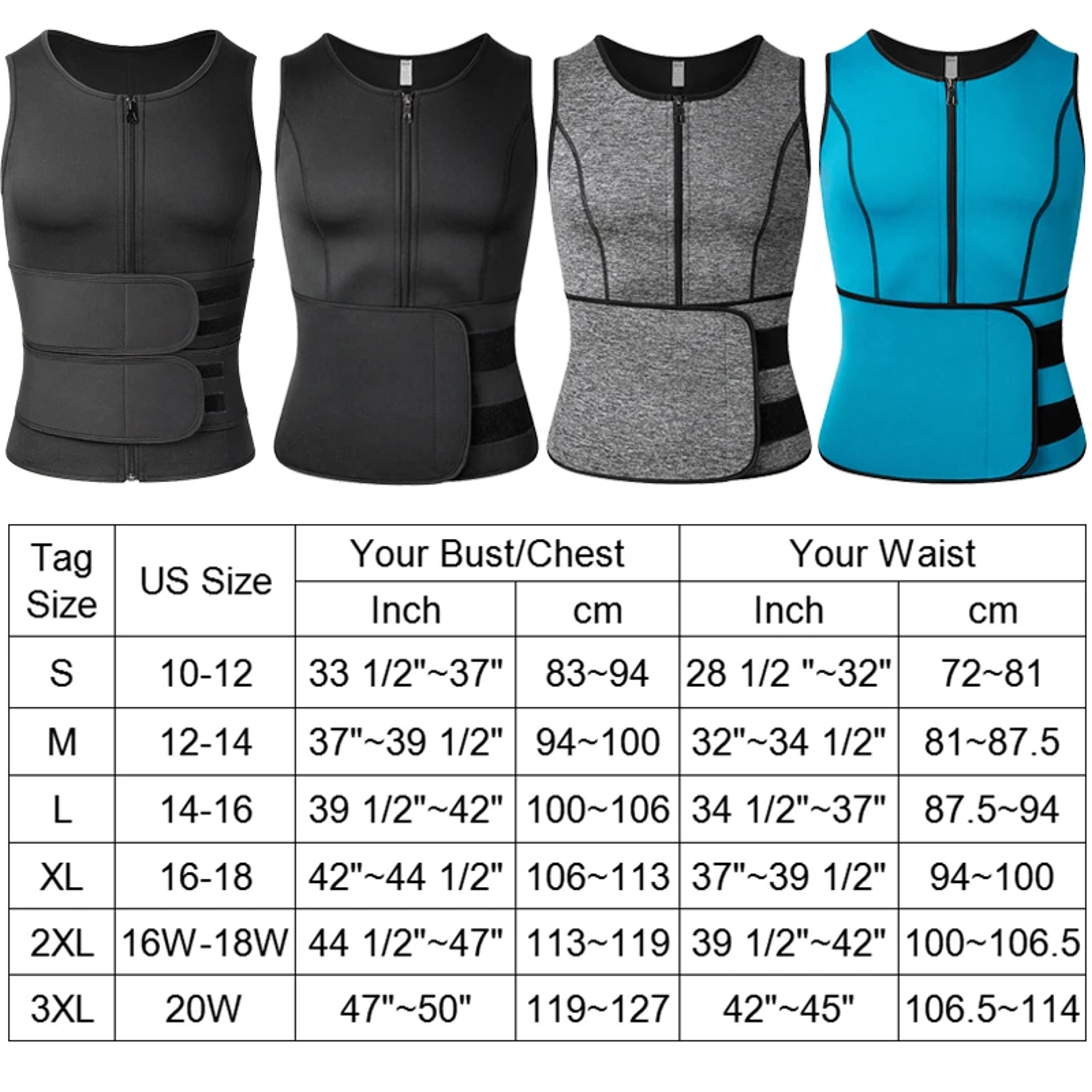 Slimming Shapewear Corset Top for Men, Double Belt Sweat Shirt Waist Trainer Sauna Vest – view 2