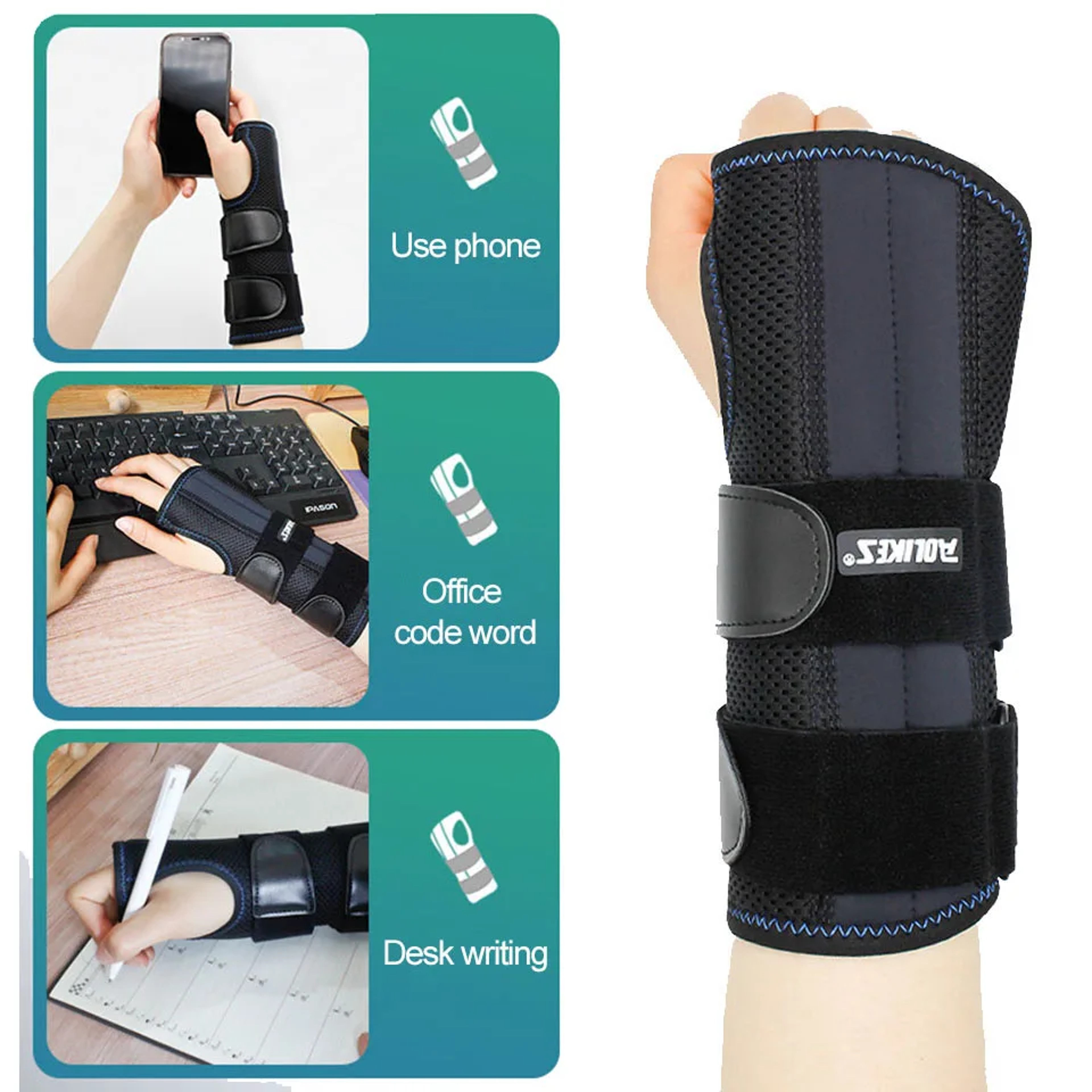 Night Sleep Hand Brace for Pain Relief, Adjustable Wrist Support and Metal Splint Stabilizer, Wrist Brace Carpal Tunnel – view 3