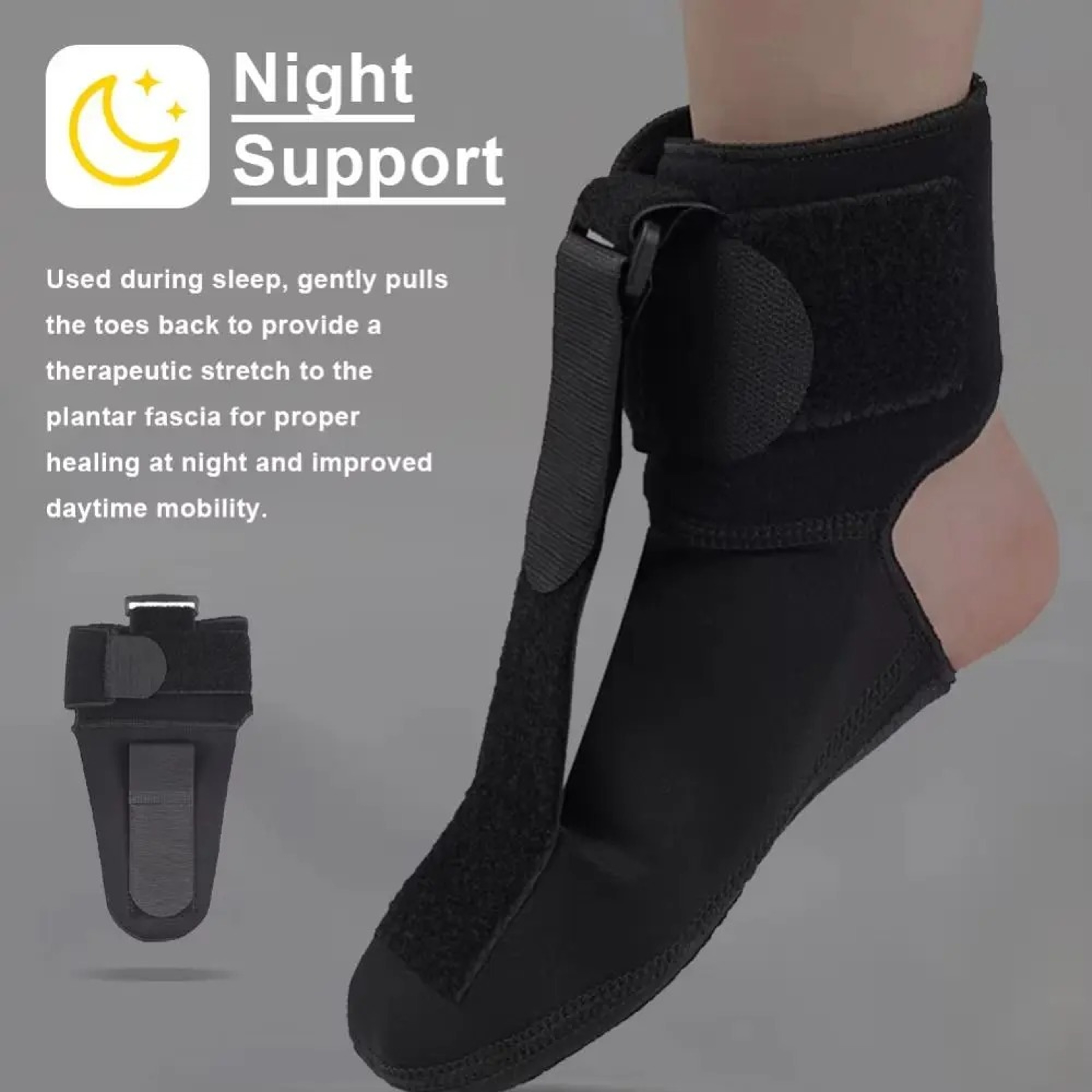 Plantar Fasciitis Splint Sock Compression Brace, Adjustable Stretch Strap, Comfortable Breathable Drop Foot Orthotic – view 4