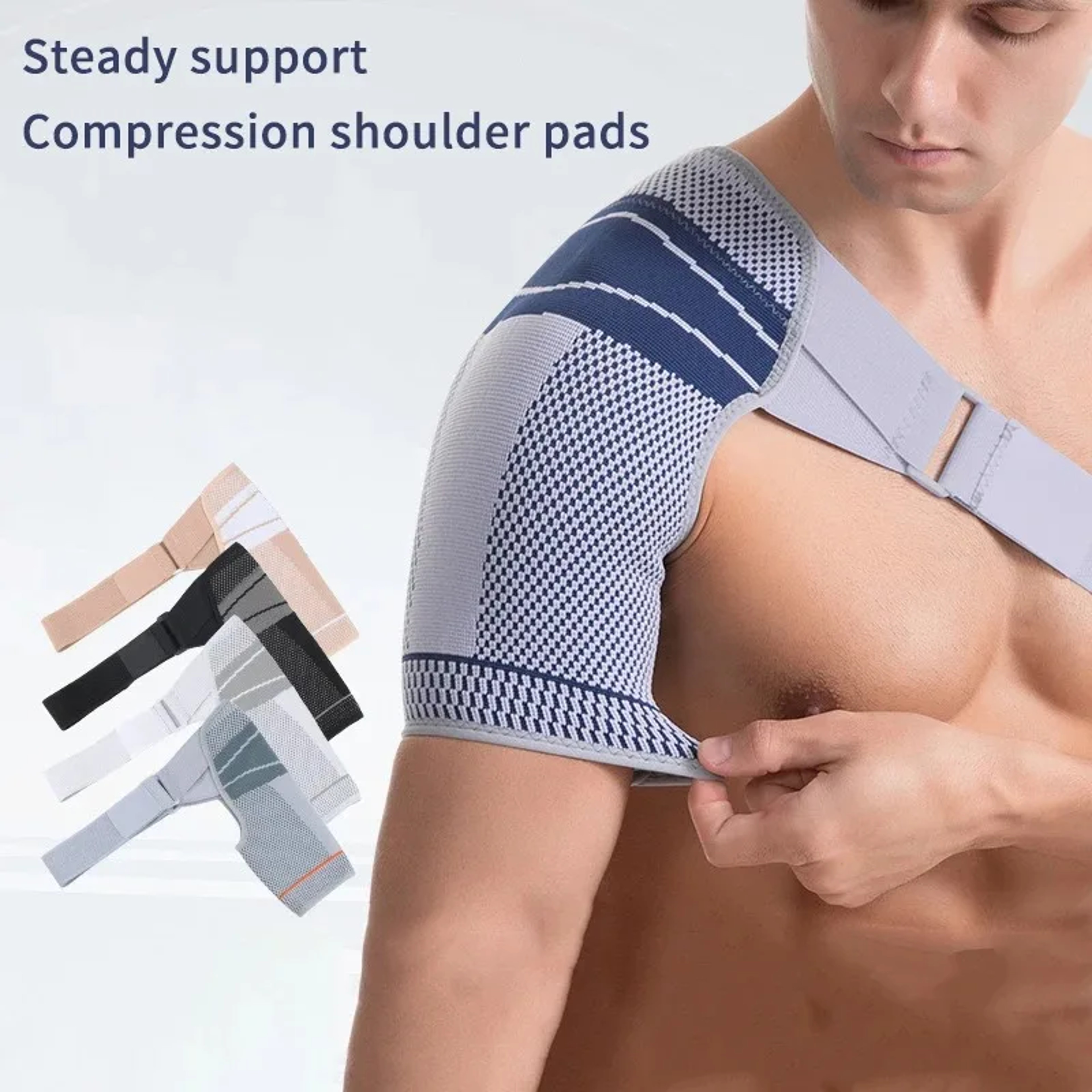 Adjustable Shoulder Support Pad Strap Band, Torn Rotator Cuff Support Brace, Wrap Compression Back Guard – view 1