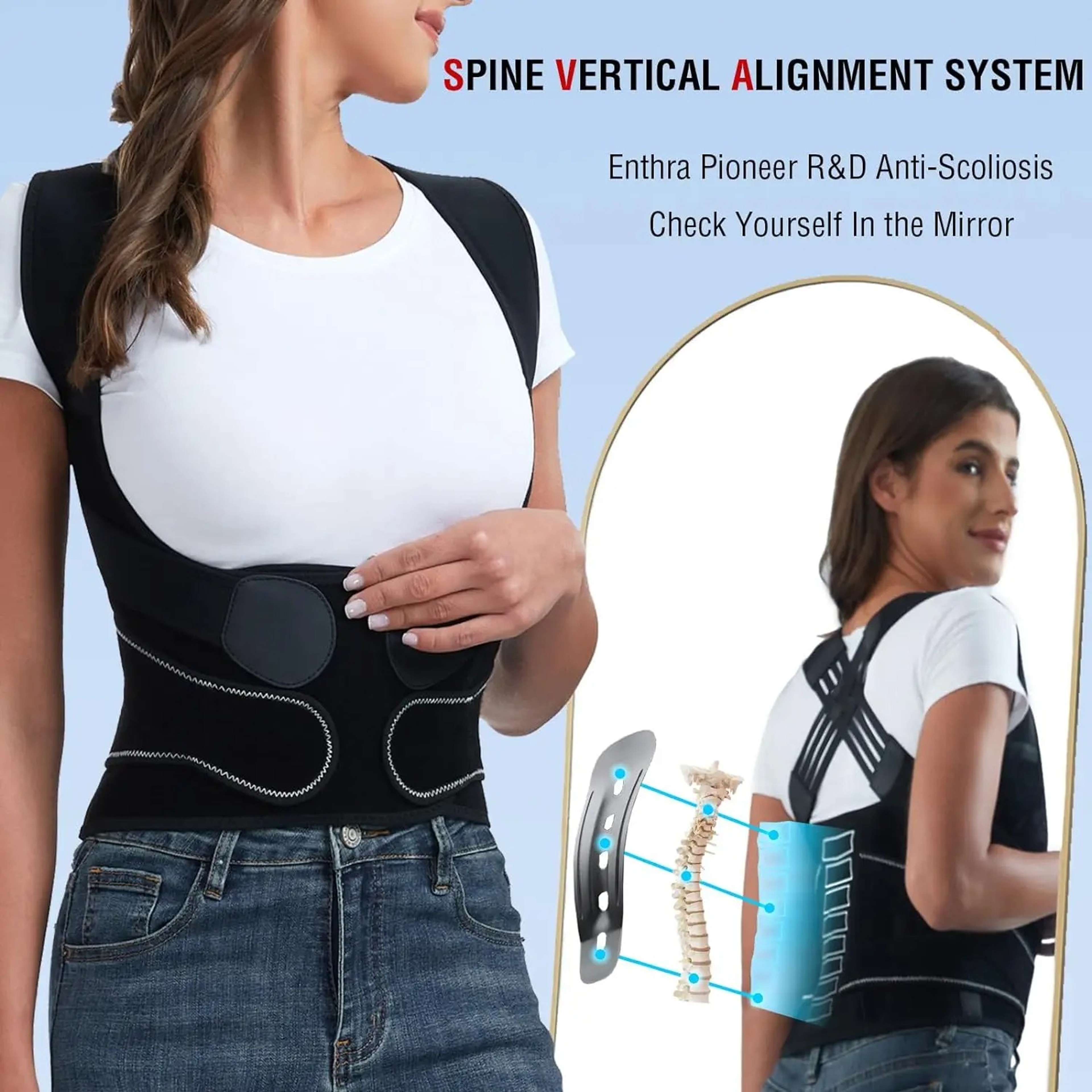 Posture Corrector Back Brace For Men Women Spine Vertical Alignment Back Straighter Lower Back Pain 3