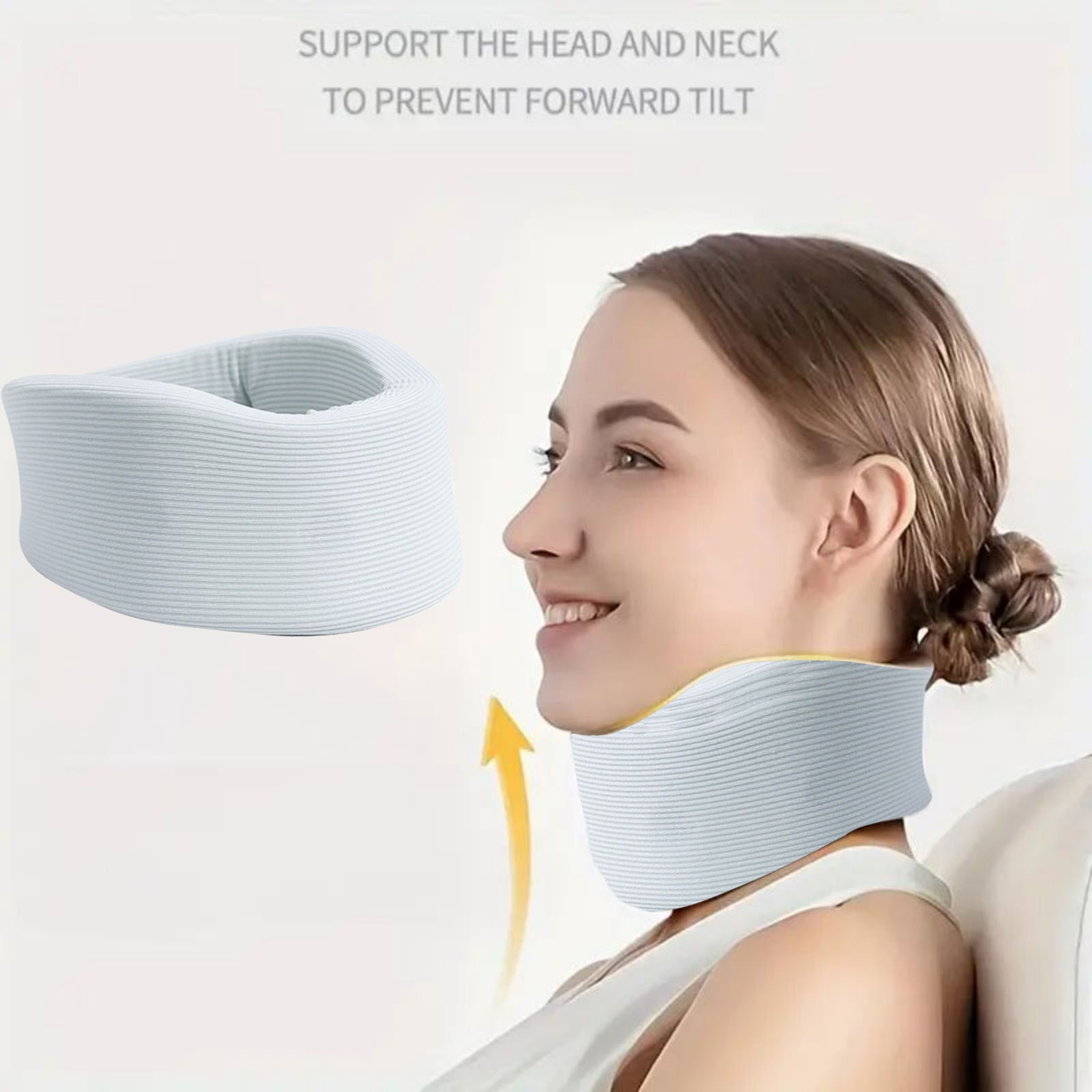 Adjustable Neck Support, Neck Brace Breathable Neck Support, Cervical Sponge Neck Protector for Sleep – view 2