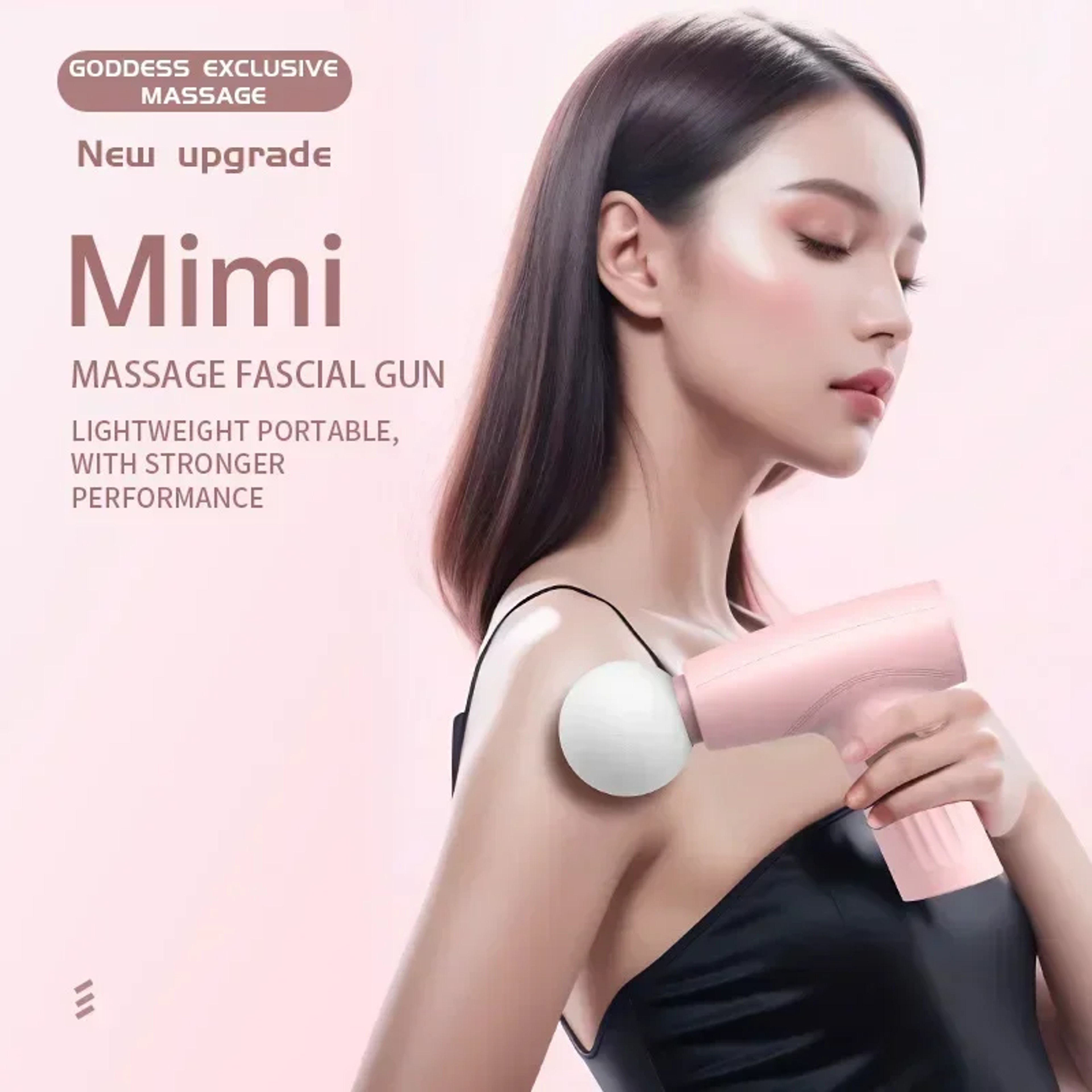 Deep Tissue Mini Pink Massage Gun for Muscle Pain, Handheld Fascia Therapy Gun – view 4