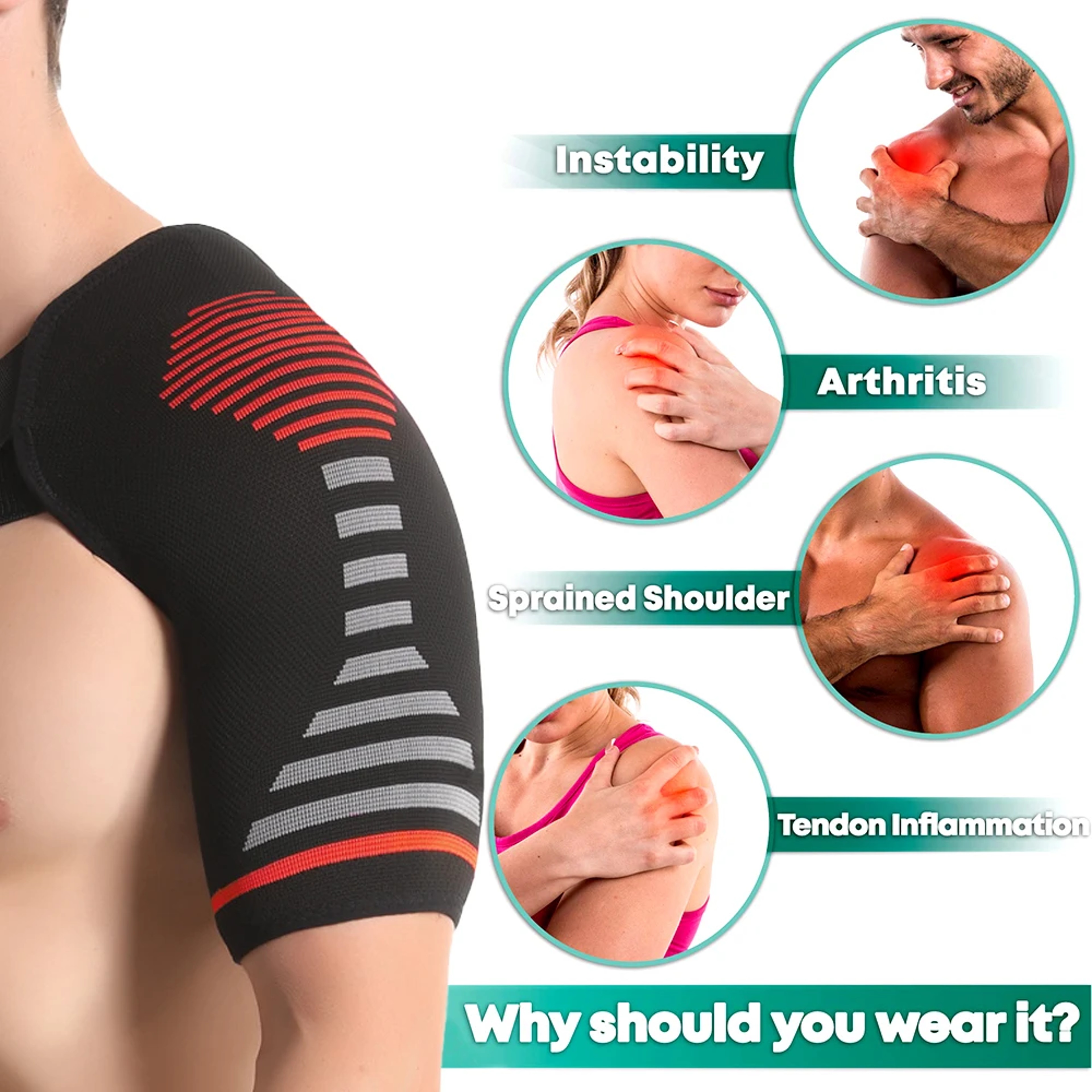 Support and Compression Sleeve AC Joint Brace, Arm Immobilizer Wrap with Stability Strap, Professional Shoulder Brace – view 4