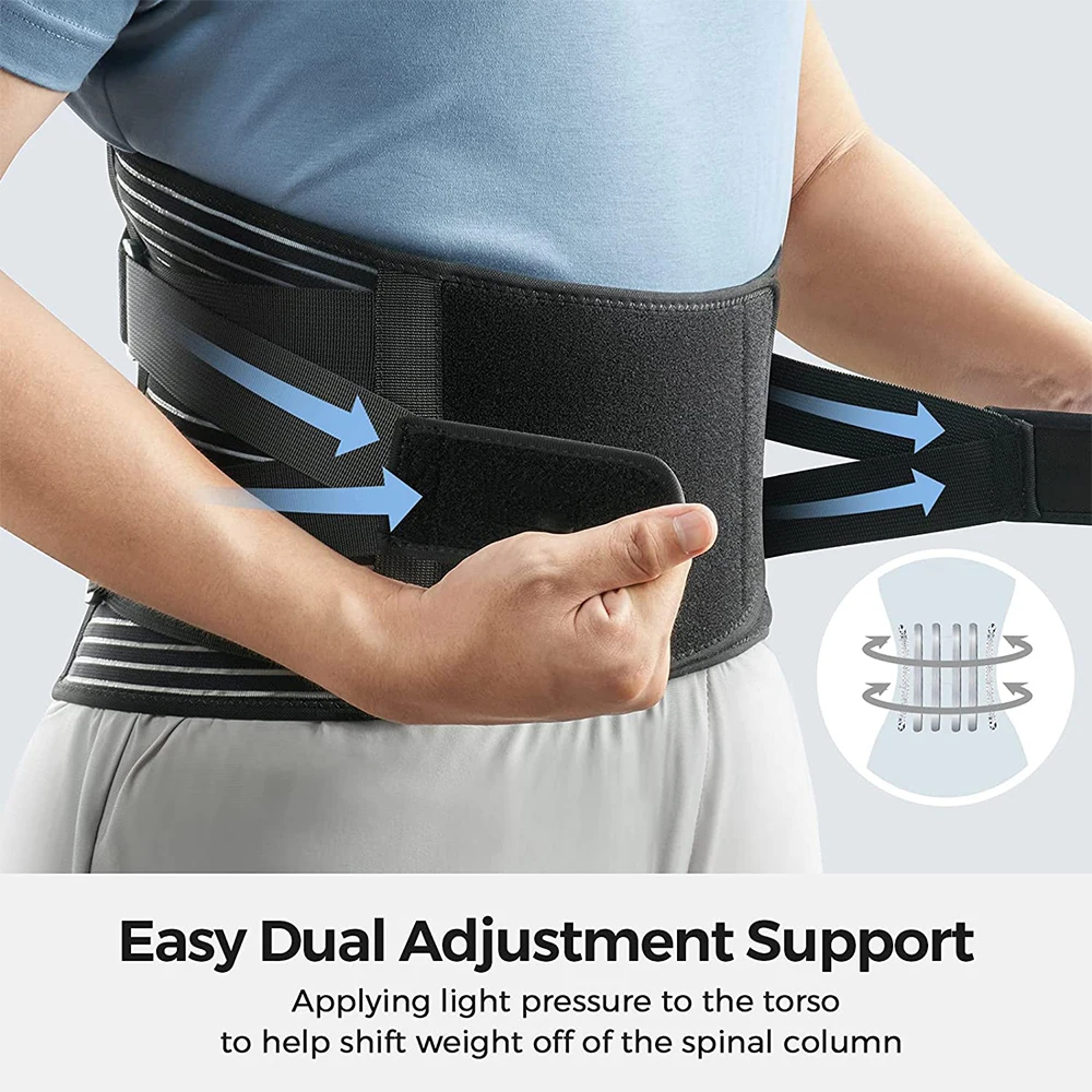Anti-skid Lower Back Support Belt with 6 Stays, Sports Back Braces for Work, Breathable Back Support for Pain Relief – view 4