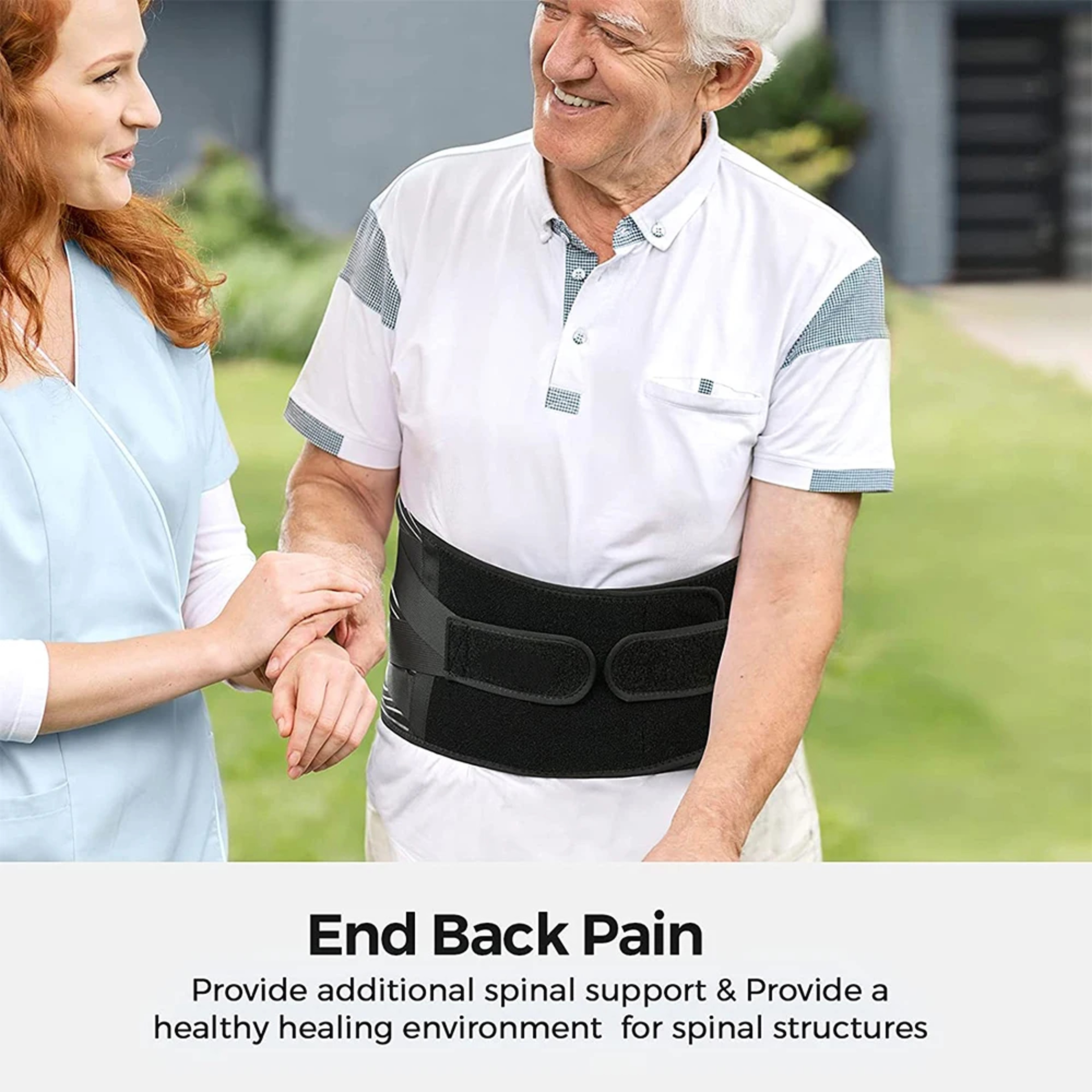 Anti-skid Lower Back Support Belt with 6 Stays, Sports Back Braces for Work, Breathable Back Support for Pain Relief – view 6