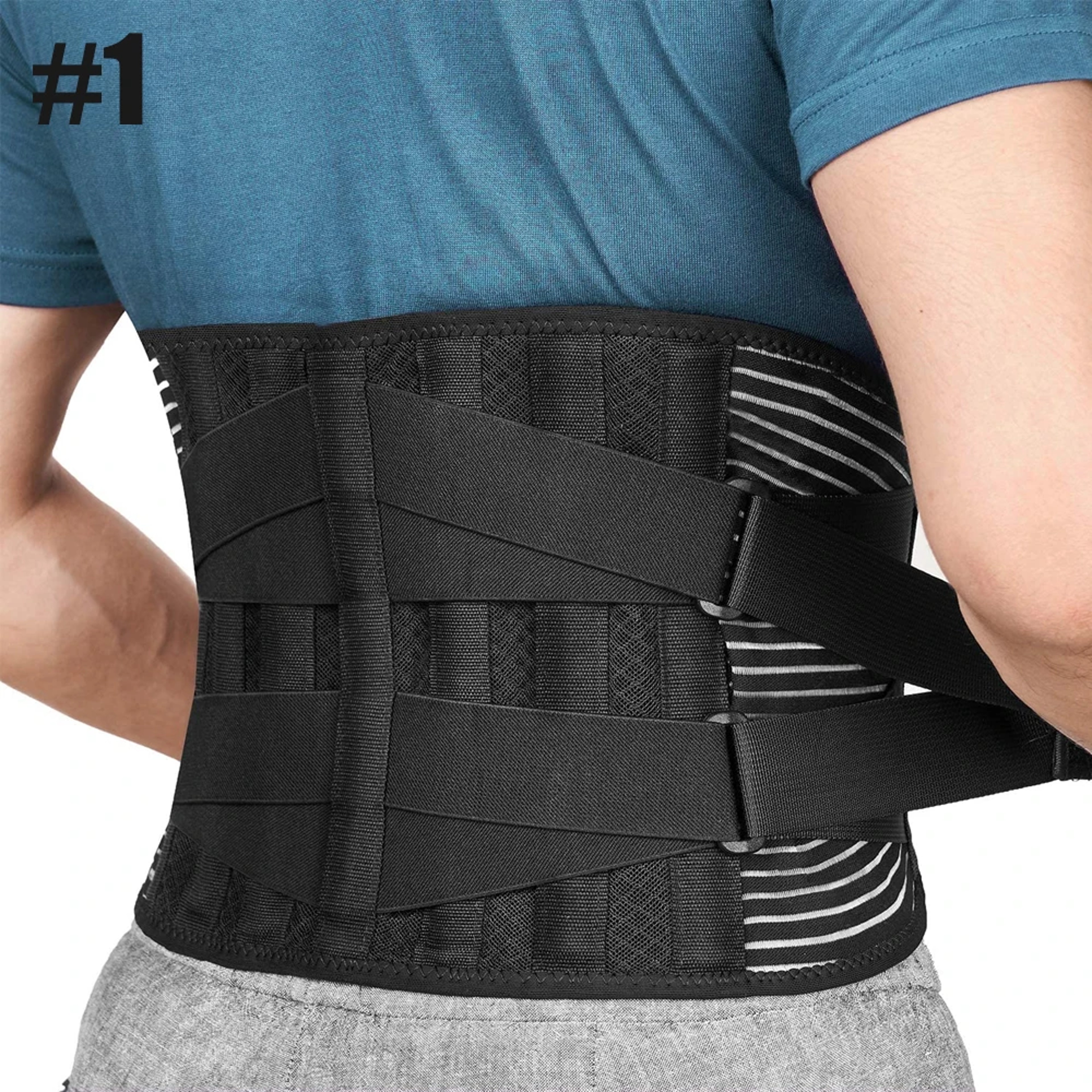 Anti-skid Lower Back Support Belt with 6 Stays, Sports Back Braces for Work, Breathable Back Support for Pain Relief – view 8