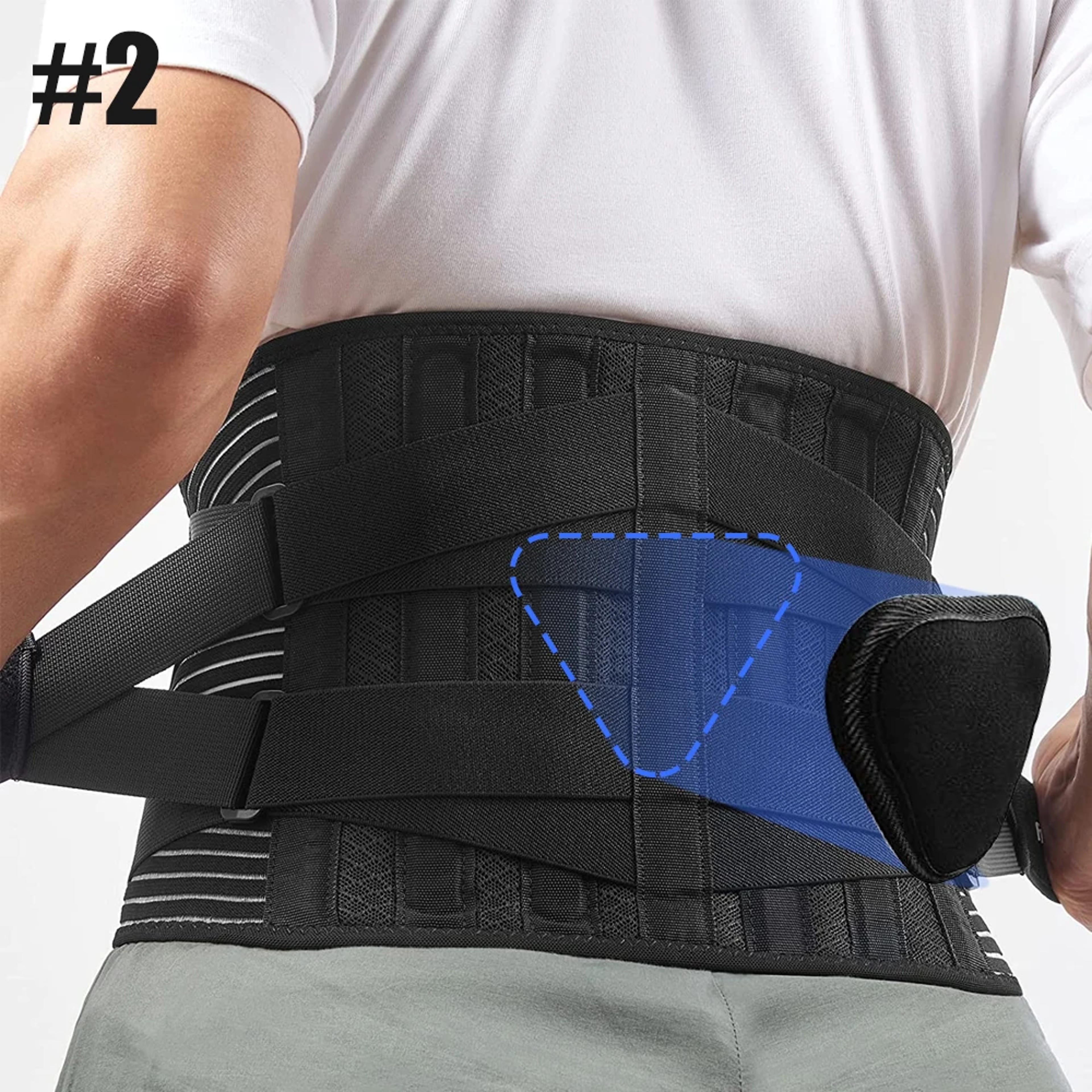 Anti-skid Lower Back Support Belt with 6 Stays, Sports Back Braces for Work, Breathable Back Support for Pain Relief – view 10