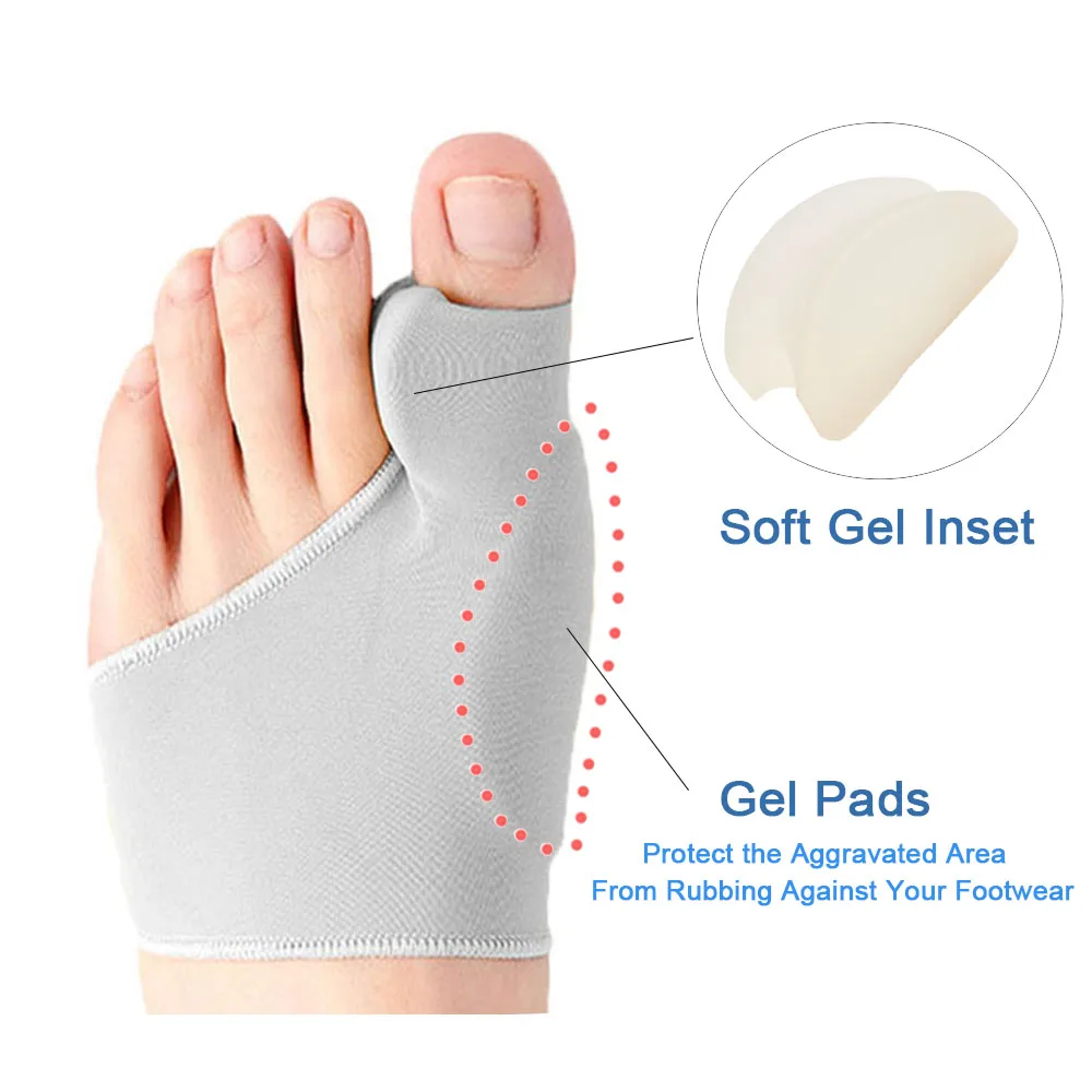 Hallux Valgus Bunion Corrector Toe Separator Sock, Feet Bone Thumb Adjuster Correction – view 2