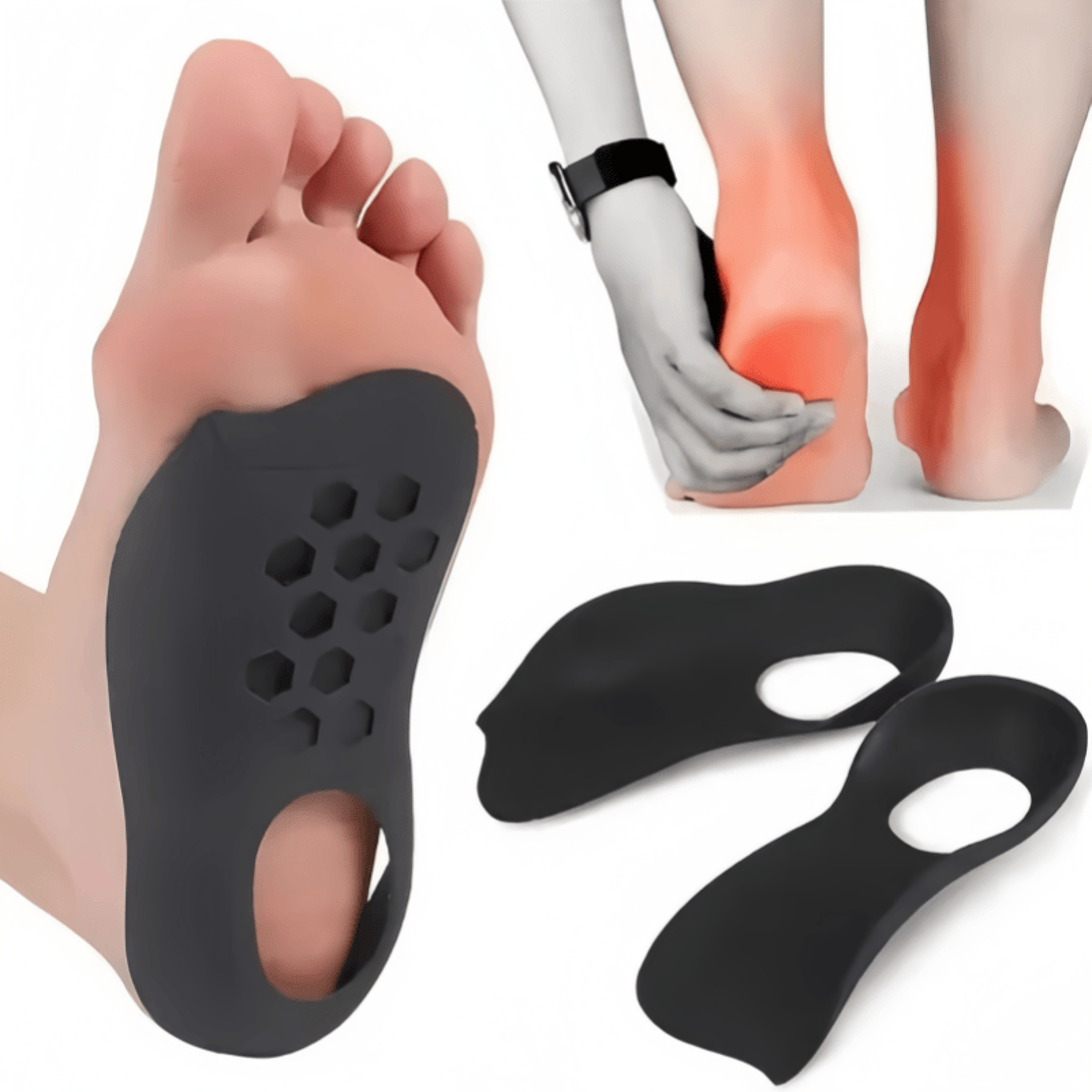 Unisex Arch Support Shoe Inserts, Orthotic Insoles for Plantar Fasciitis, Flat Feet & O-Shaped Legs – view 1