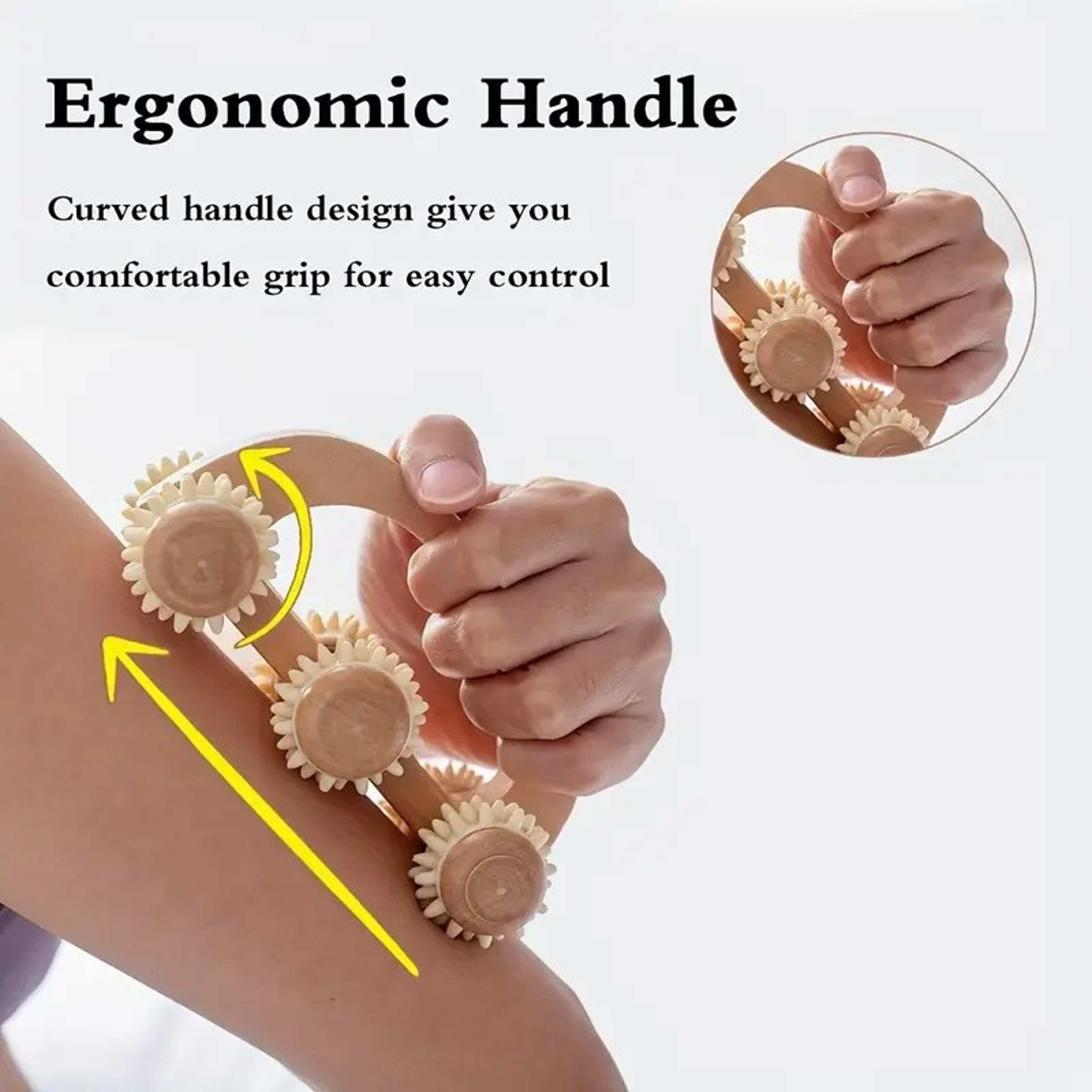 Manual Wooden Massager, Wood Back Massage Roller for Neck Leg Back Deep Tissue Muscle Relief – view 5