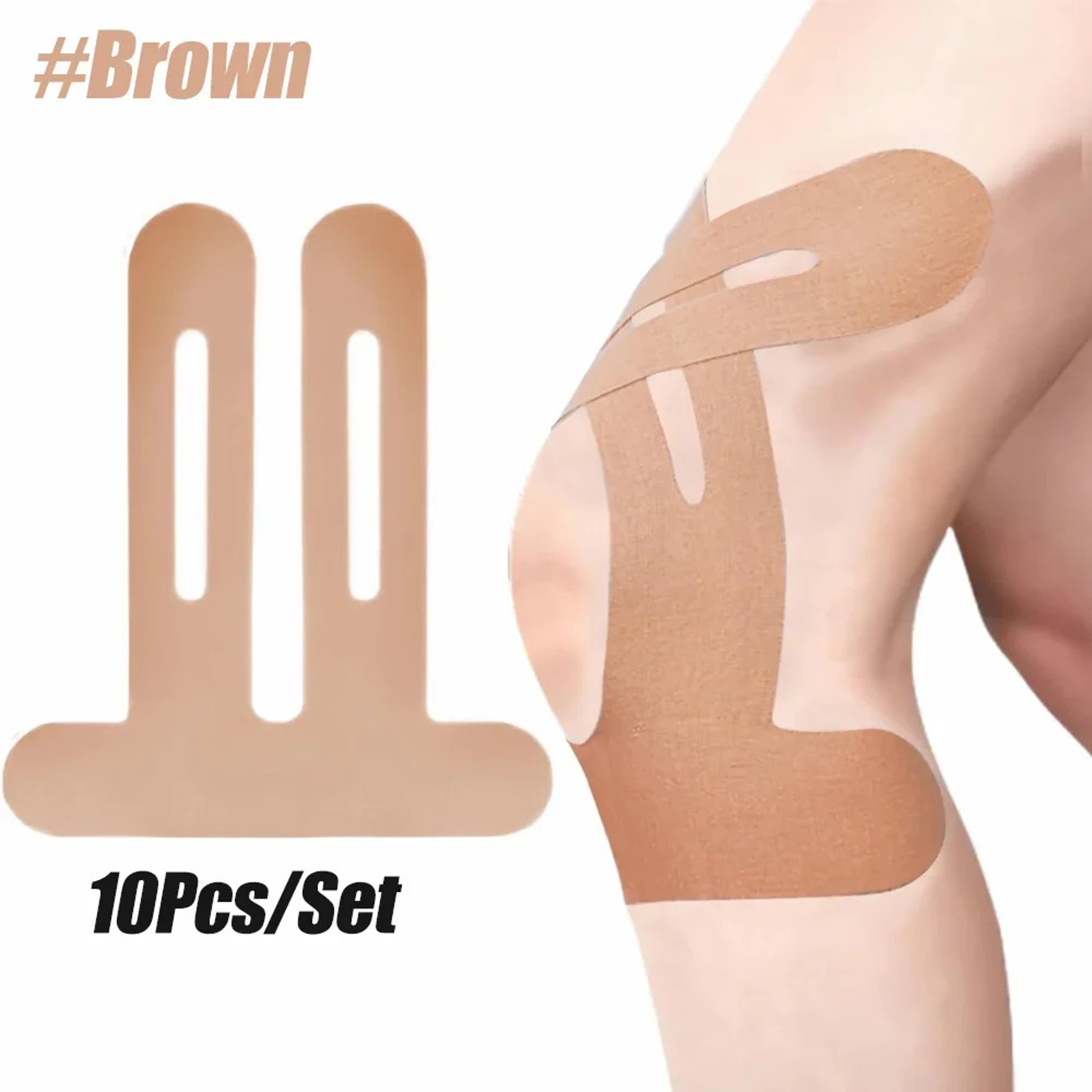10PCS Breathable Knee Tape for Running, Waterproof Elastic Athletic Support Stability – view 7